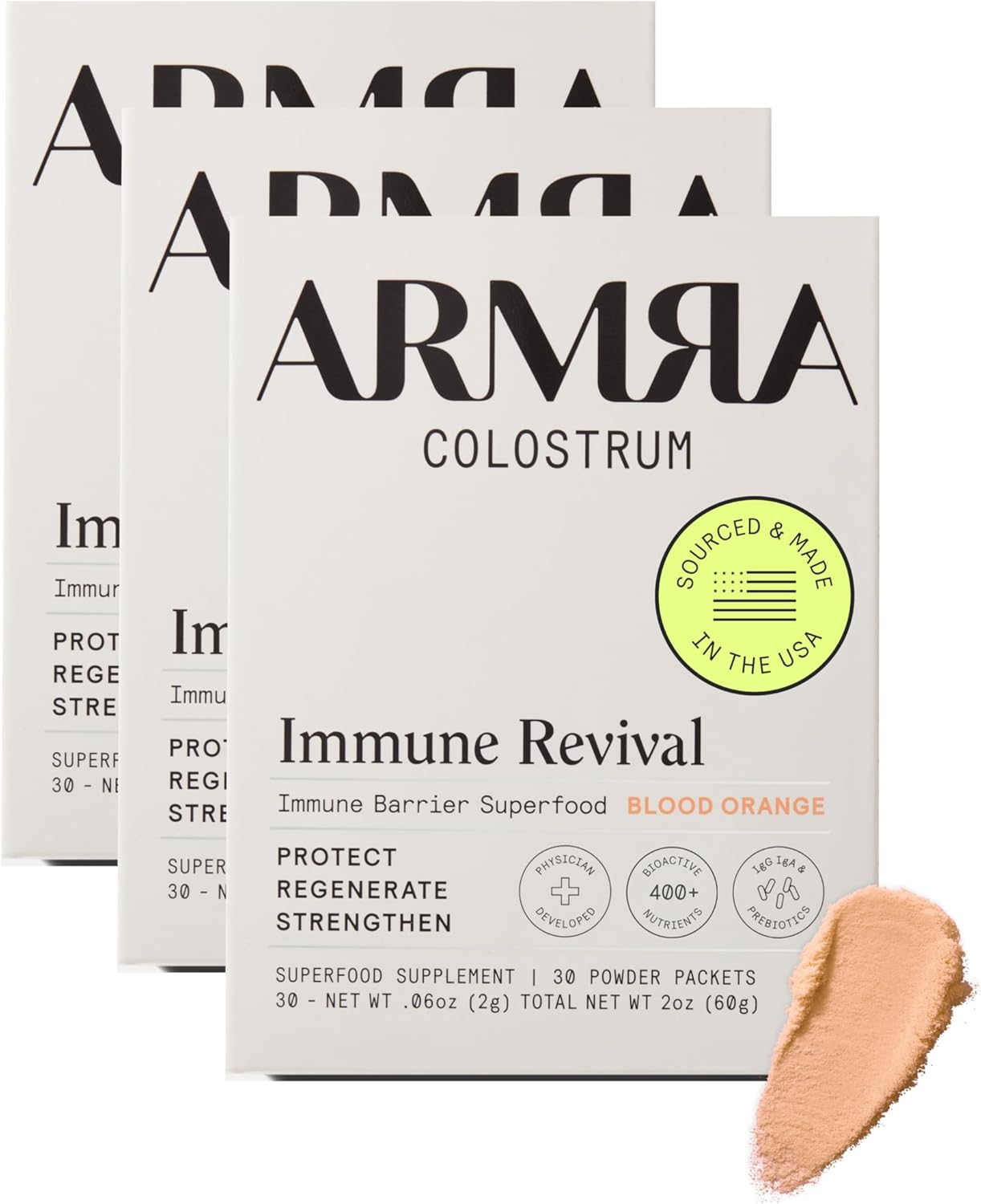 armra-colostrum-premium-powder---grass-fed-gut-health-immunity-boost-skin-hair-support---400-bioactive-nutrients---keto-gluten-fat-free---blood-orange-bundle-90-servings-1