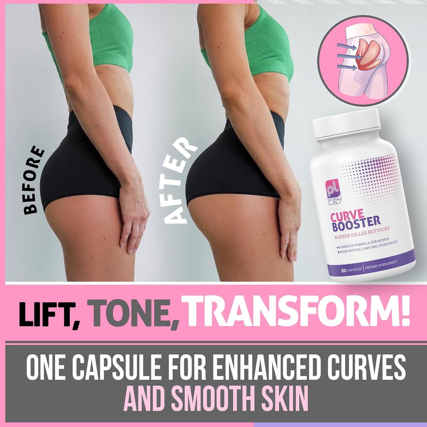 proven-prodigy-life-enhancement-pills-for-curves---butt-enhancement-for-tightening-firming-and-lifting---reduce-cellulite-and-sagging---60-ct-3