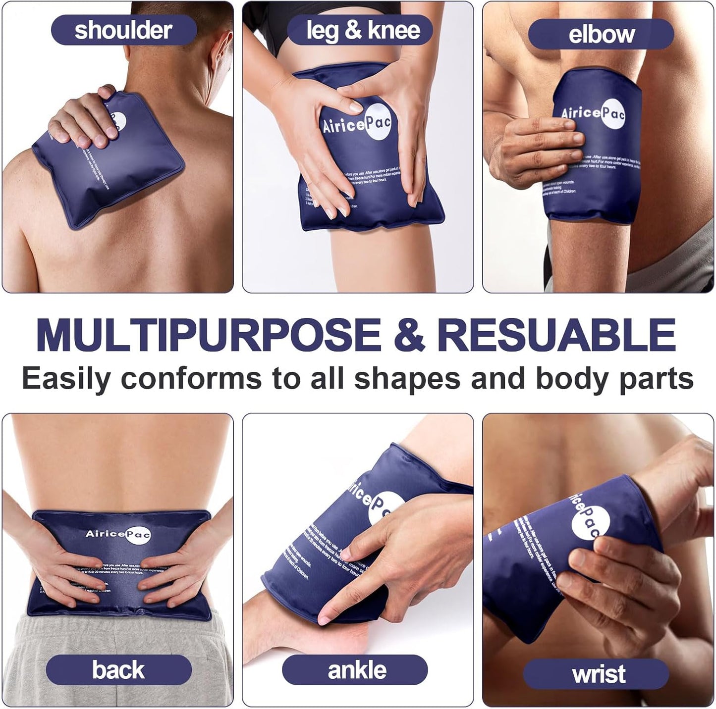 reusable-gel-ice-pack-for-injuries---cold-therapy-for-knee-neck-shoulder-ankle-elbow-hip-back-pain-relief---swelling-bruises-surgery---7x11-blue-4