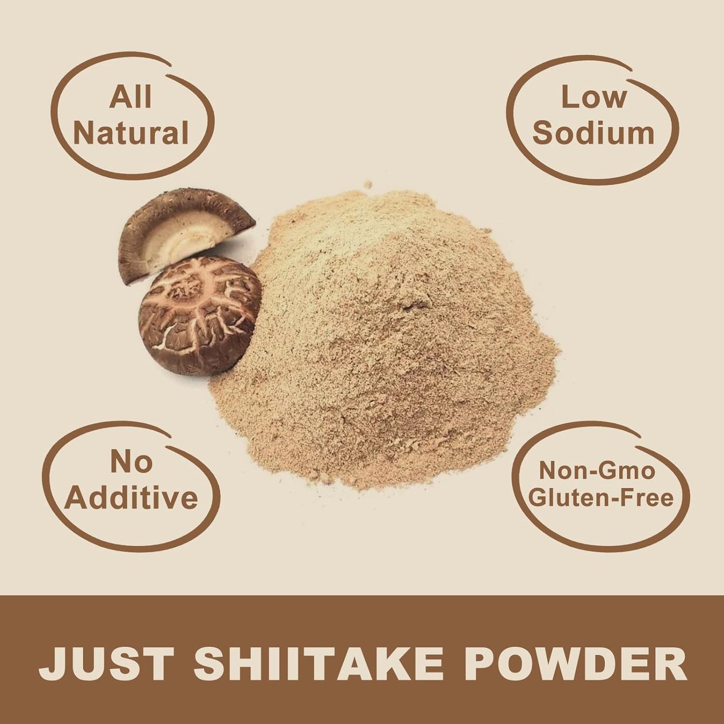 Shiitake Mushroom Powder 8 Oz - Gluten-Free, Non-GMO, No Additives - Ideal for Sauce, Soup, Mushroom Coffee - 227g - Espot.com.au