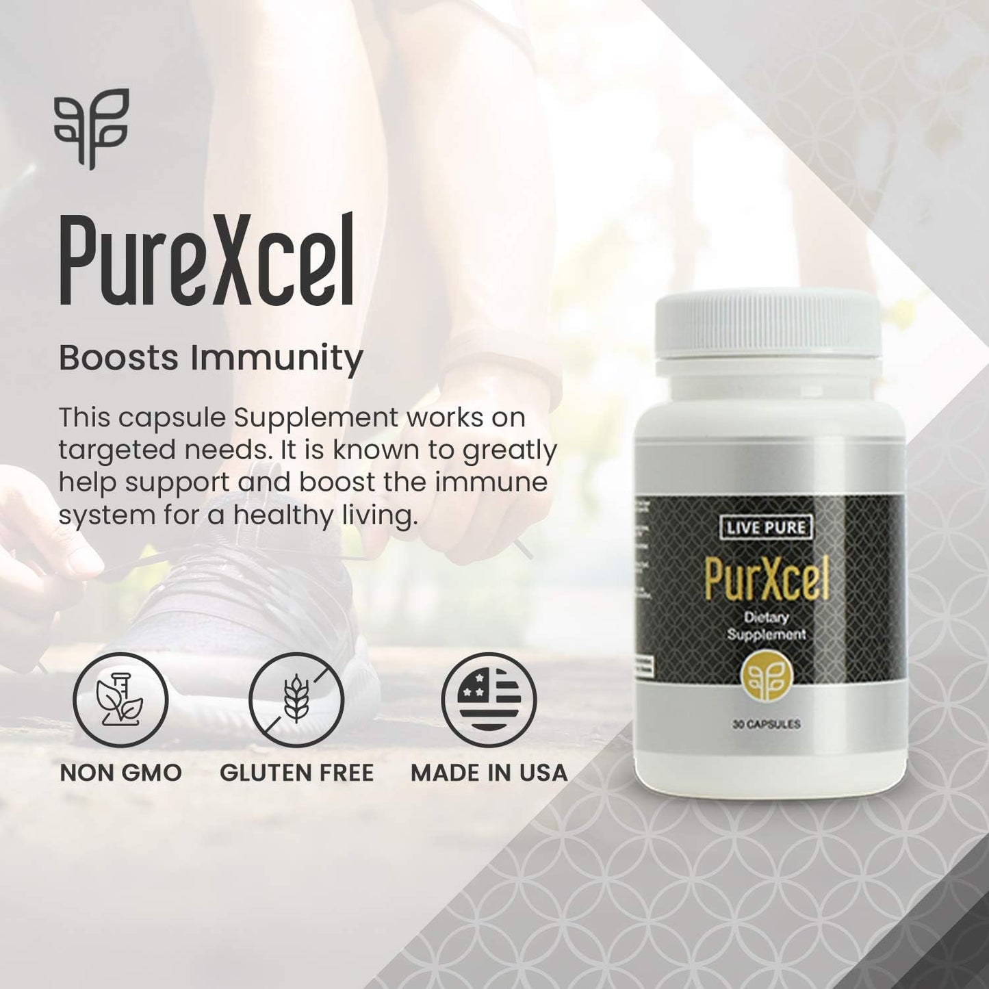 PurXcel Antioxidant Supplement - 30 Capsules for Skin, Joints & Cleansing - Rich in Glutathione & Superoxide Dismutase - Espot.com.au