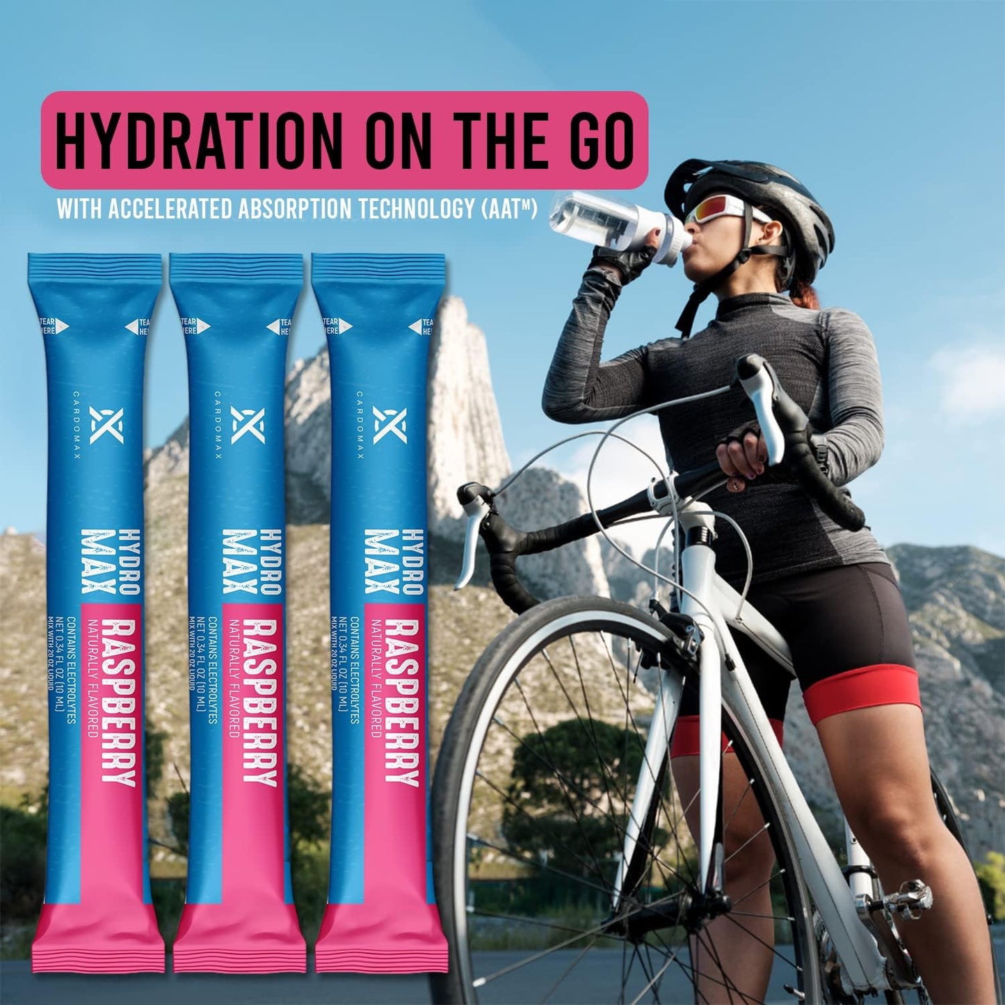 cardomax-hydration-packets-raspberry-electrolyte-drink-mix---15-single-serve-sticks-sugar-free-keto-friendly-liquid-water-electrolytes-2
