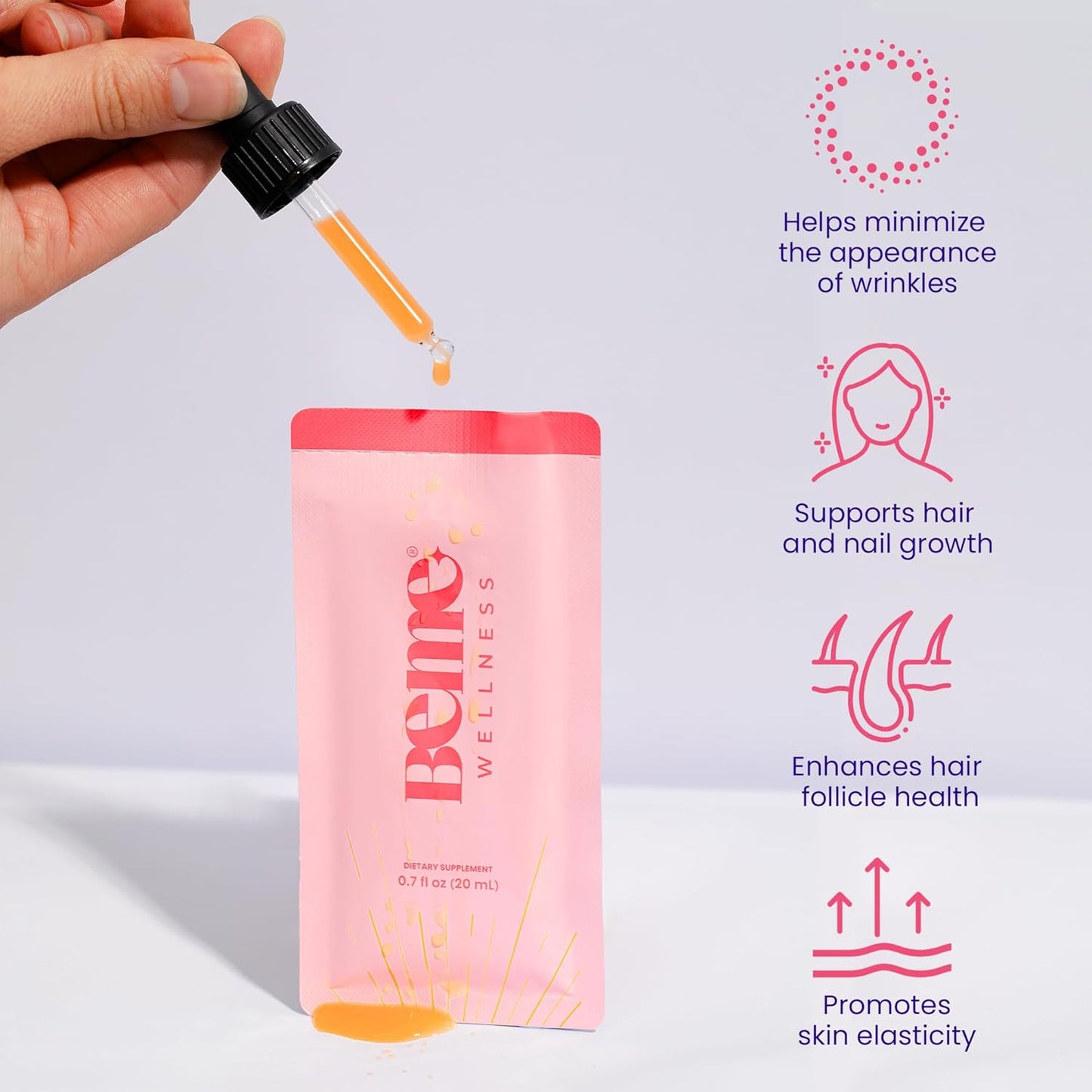 liquid-collagen-drink-for-hair-skin-nails---collagen-peptides-biotin-vitamin-c---beme-radiant---30-sachets-mixed-berry---men-womens-drinkable-supplement-2