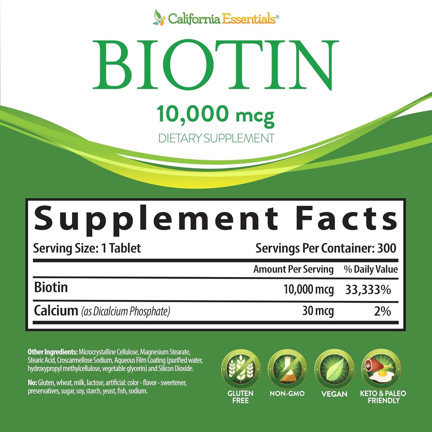 high-potency-biotin-10000mcg-supplement-for-healthy-skin-hair-nails---300-tablets-non-gmo-vegan-gluten-free-2
