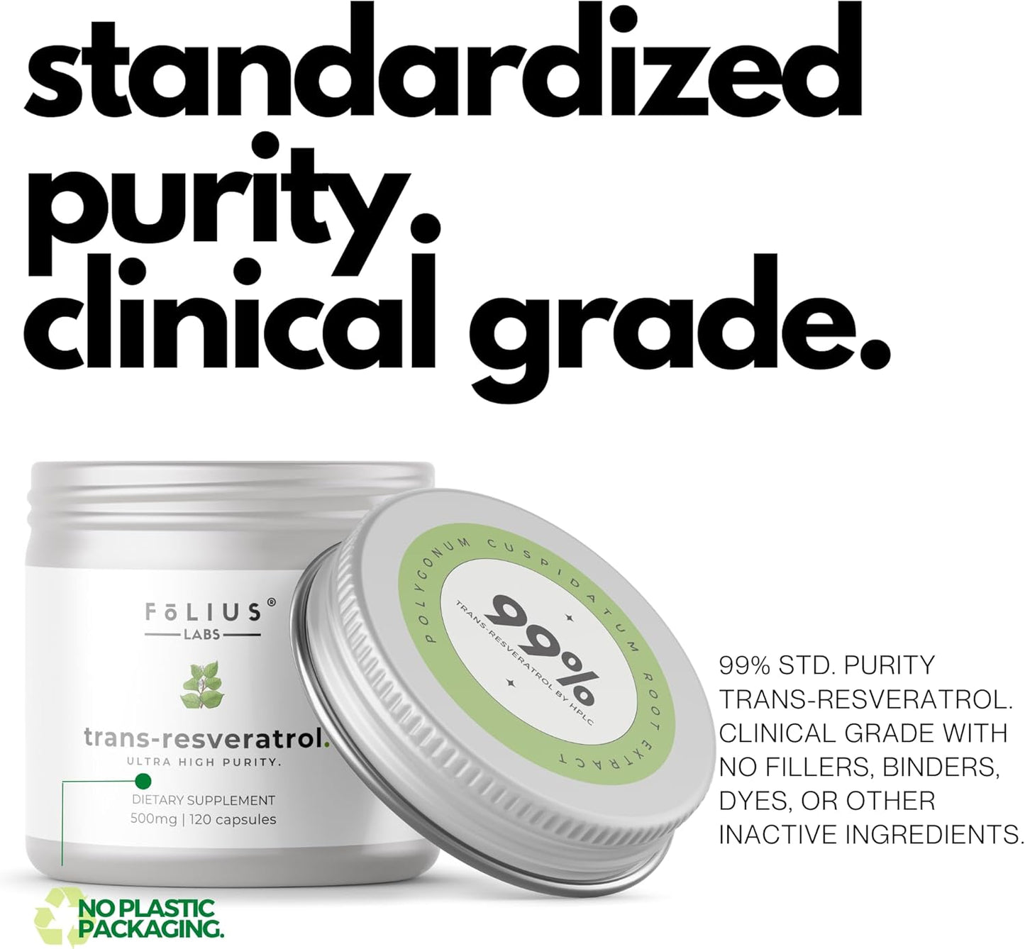 High Potency Trans-Resveratrol Capsules with Japanese Knotweed Extract - 99% Purity - Immunity and Healthy Aging Support - 120 Count Resveratrol Supplement by FOLIUS LABS - Espot.com.au