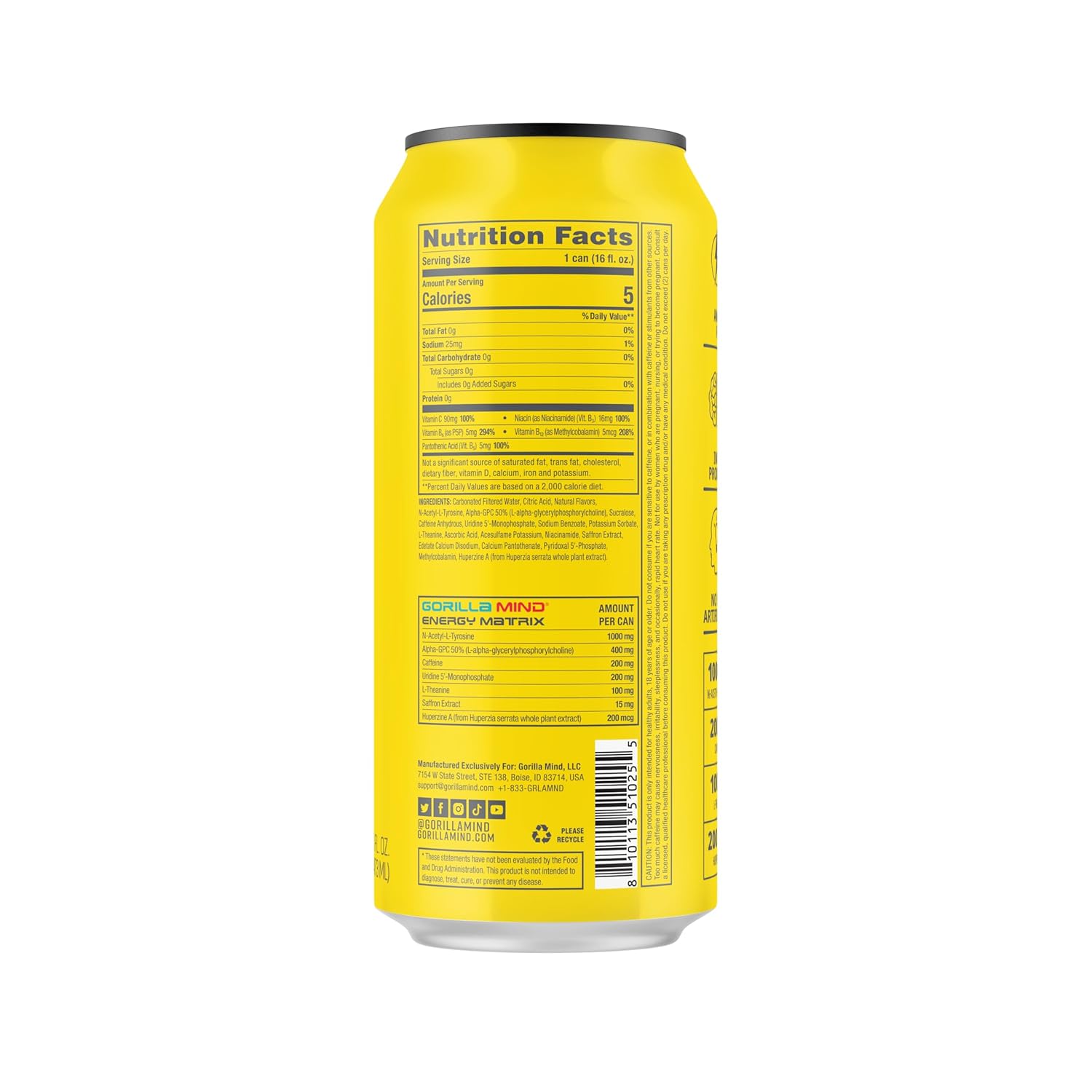 gorilla-mind-energy-drink-powerful-focus-energy-boost-n-acetyl-l-tyrosine-alpha-gpc-200mg-caffeine-uridine-saffron-no-sugar-or-artificial-colors-16oz-12-pack-lucky-lemon-2