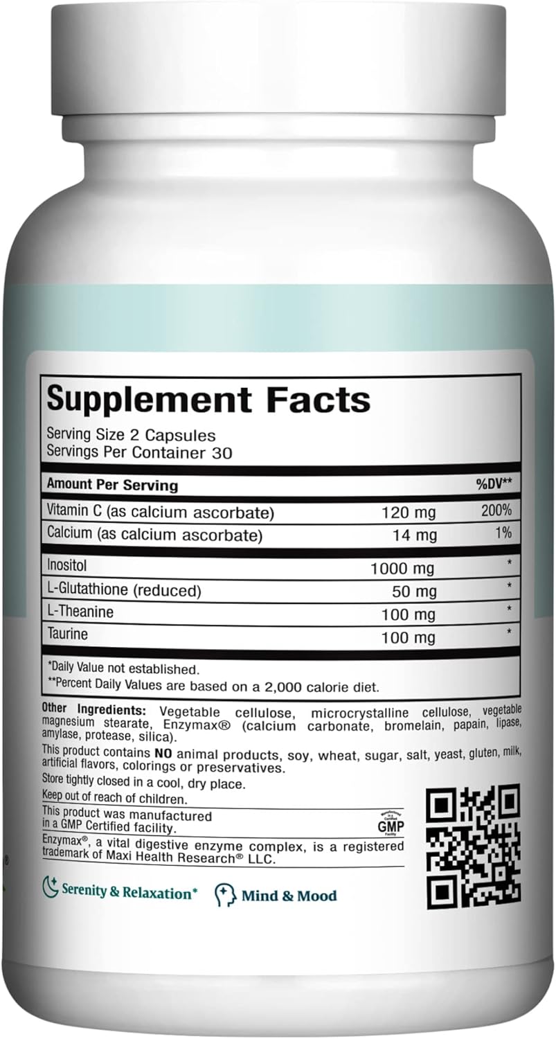 60-count-maxi-health-stress-relief-formula-capsules-with-vitamin-c-calcium-l-theanine-l-taurine-amino-acids---natural-calming-supplements-for-relaxation-2