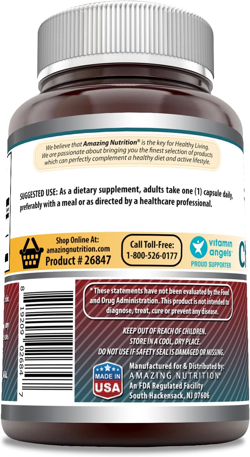 Choline & Inositol Supplement 500mg Capsules | Non-GMO & Gluten-Free | Made in USA | Amazing Nutrition (1 Pack, 100 Count) - Espot.com.au
