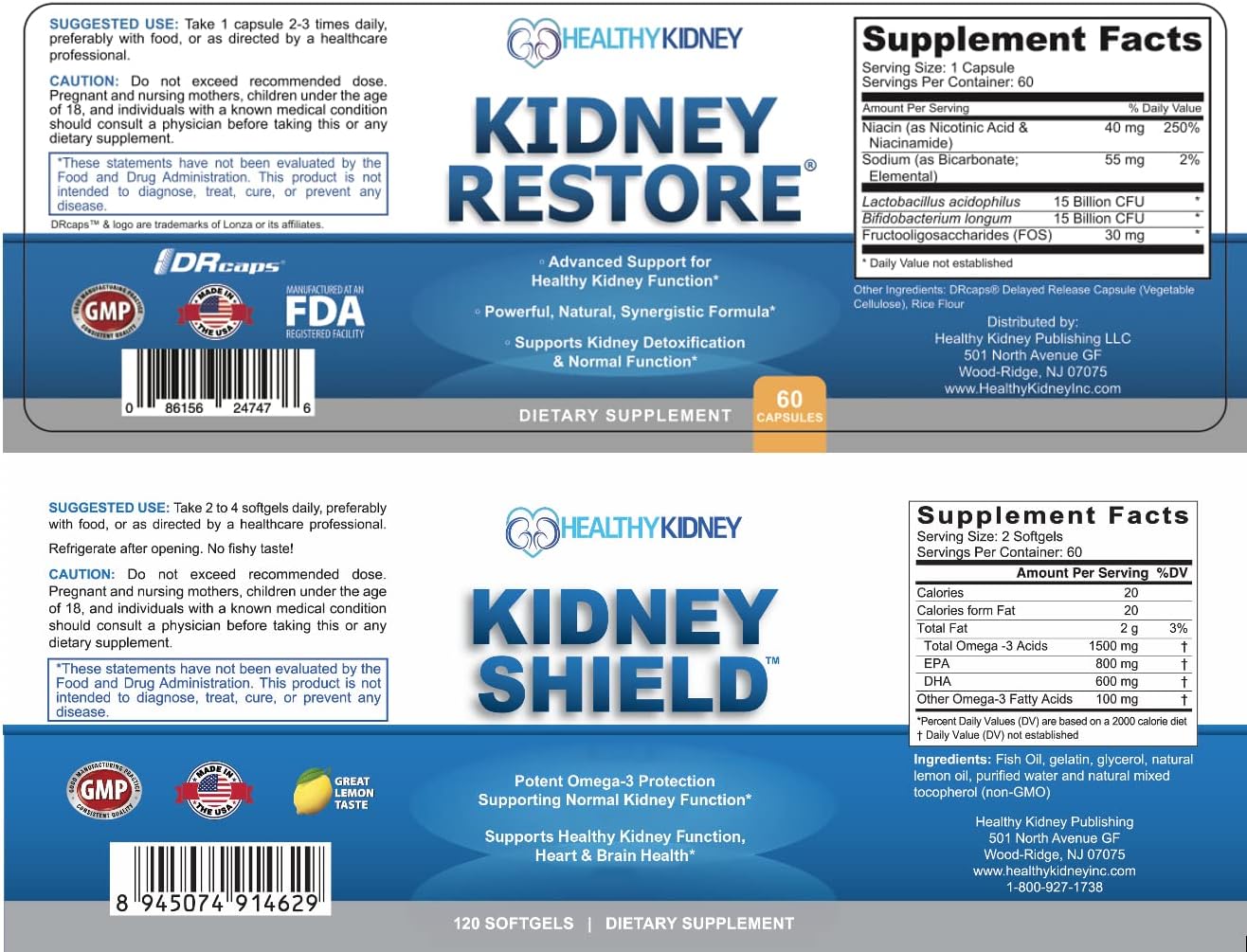 Bundle of Kidney Restore & Kidney Shield for Cleanse, Support, & Health - Espot.com.au