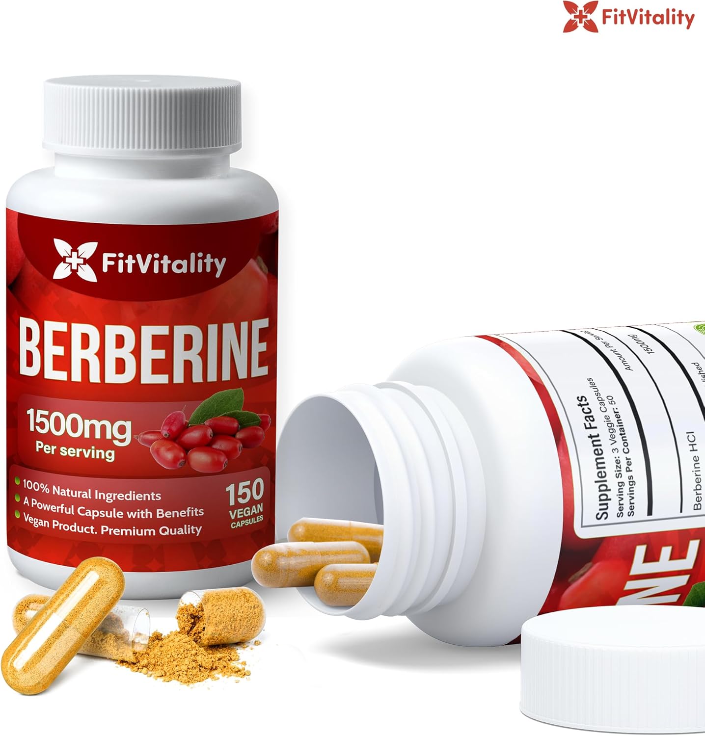 High Strength Berberine Supplement - 1500mg Per Serving, 150 Capsules - Immune System Support - Non-GMO, Gluten-Free - Pure Berberine Extract - Espot.com.au