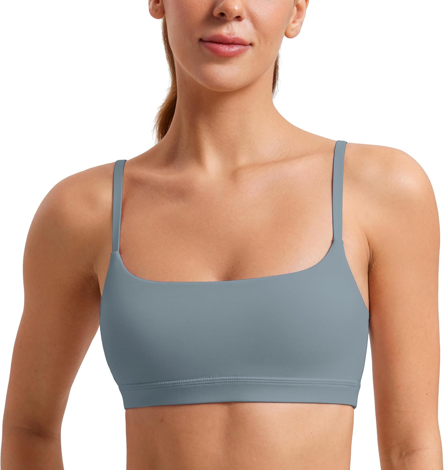 womens-adjustable-spaghetti-strap-sports-bra-with-wireless-padded-scoop-neck---ideal-for-yoga-workout---crz-yoga-butterluxe-crop-top-1