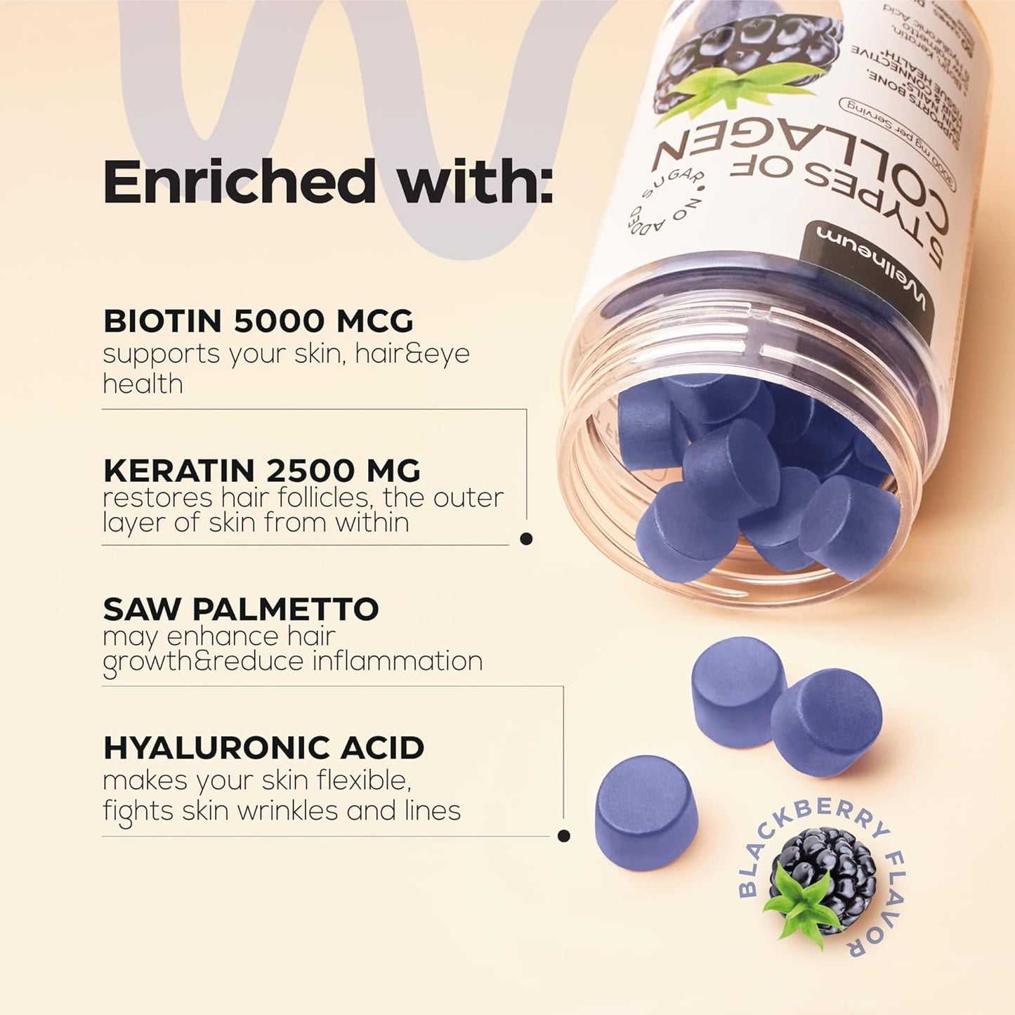 collagen-peptide-gummies-for-healthy-hair-skin-nails-and-bones---hyaluronic-acid-biotin-keratin-saw-palmetto---sugar-free-and-gluten-free---men-and-womens-collagen-supplement-3