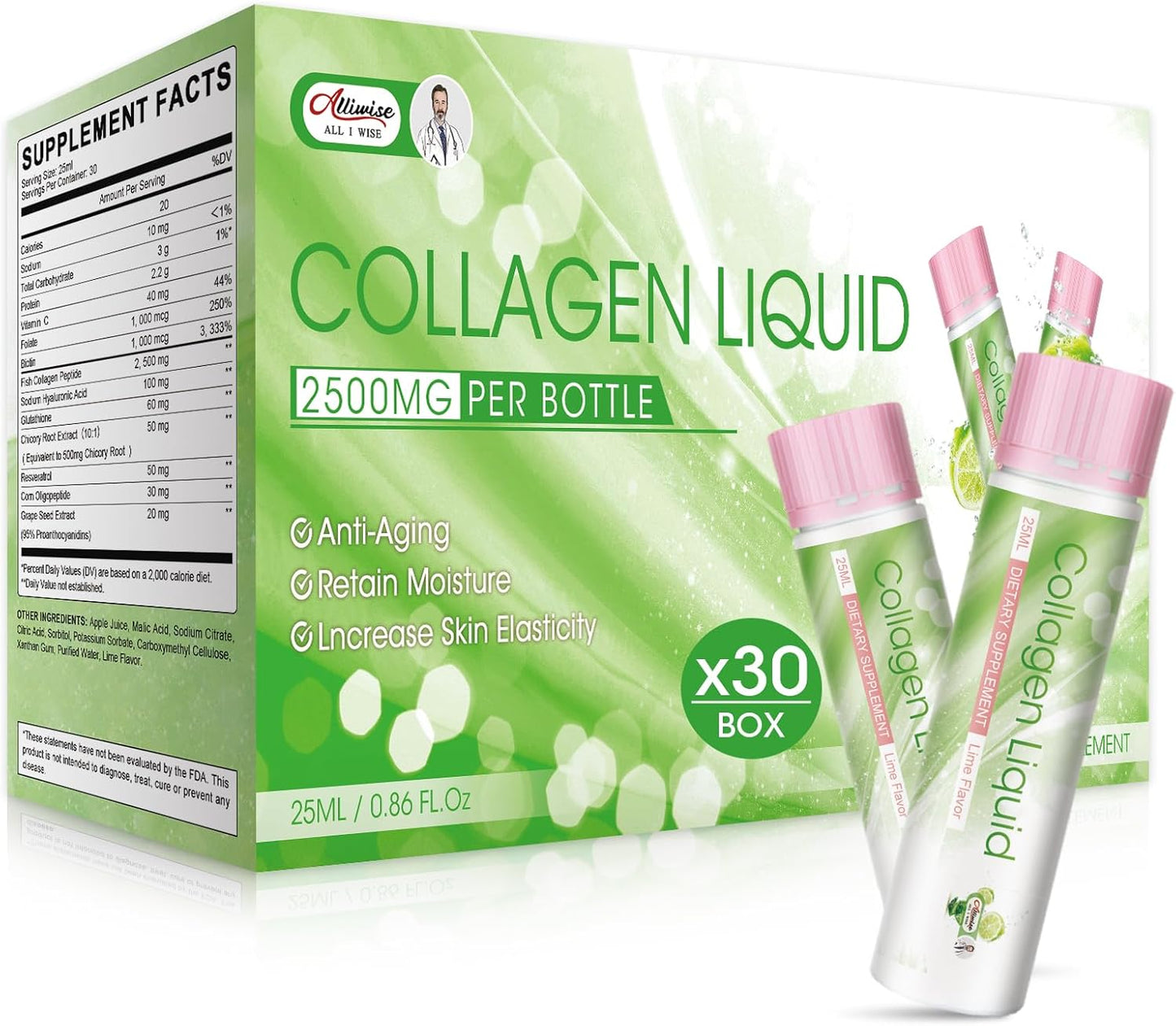alliwise-liquid-collagen-drink-for-women---2500mg-beauty-collagen-with-marine-peptides-glutathione-vitamin-c-biotin-anti-aging-moisture-retention-skin-revitalization---lemon-flavor-pack-of-30-1