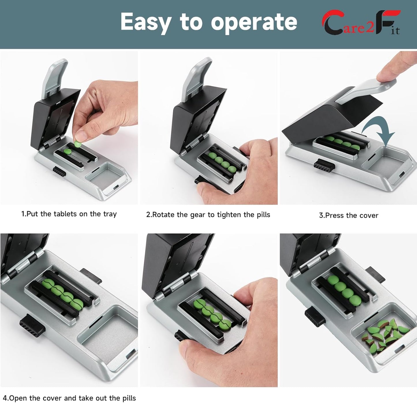 auto-centering-pill-cutter-device---aviation-aluminum-alloy-with-402-stainless-blade---anti-cut-design---ergonomic-control---designed-in-usa---silvery-6