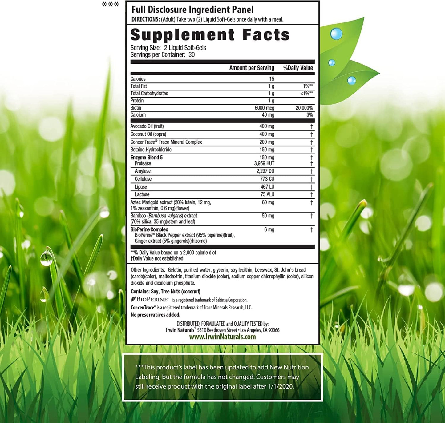 high-potency-biotin-6000-liquid-softgels-for-healthy-skin-hair-nails---bamboo-avocado-coconut---60-softgels-with-pill-case-2