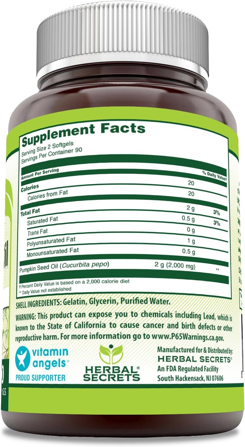 herbal-secrets-pumpkin-seed-oil-1000mg-softgels---180-count-non-gmo-gluten-free-made-in-usa---natural-supplement-for-health-2