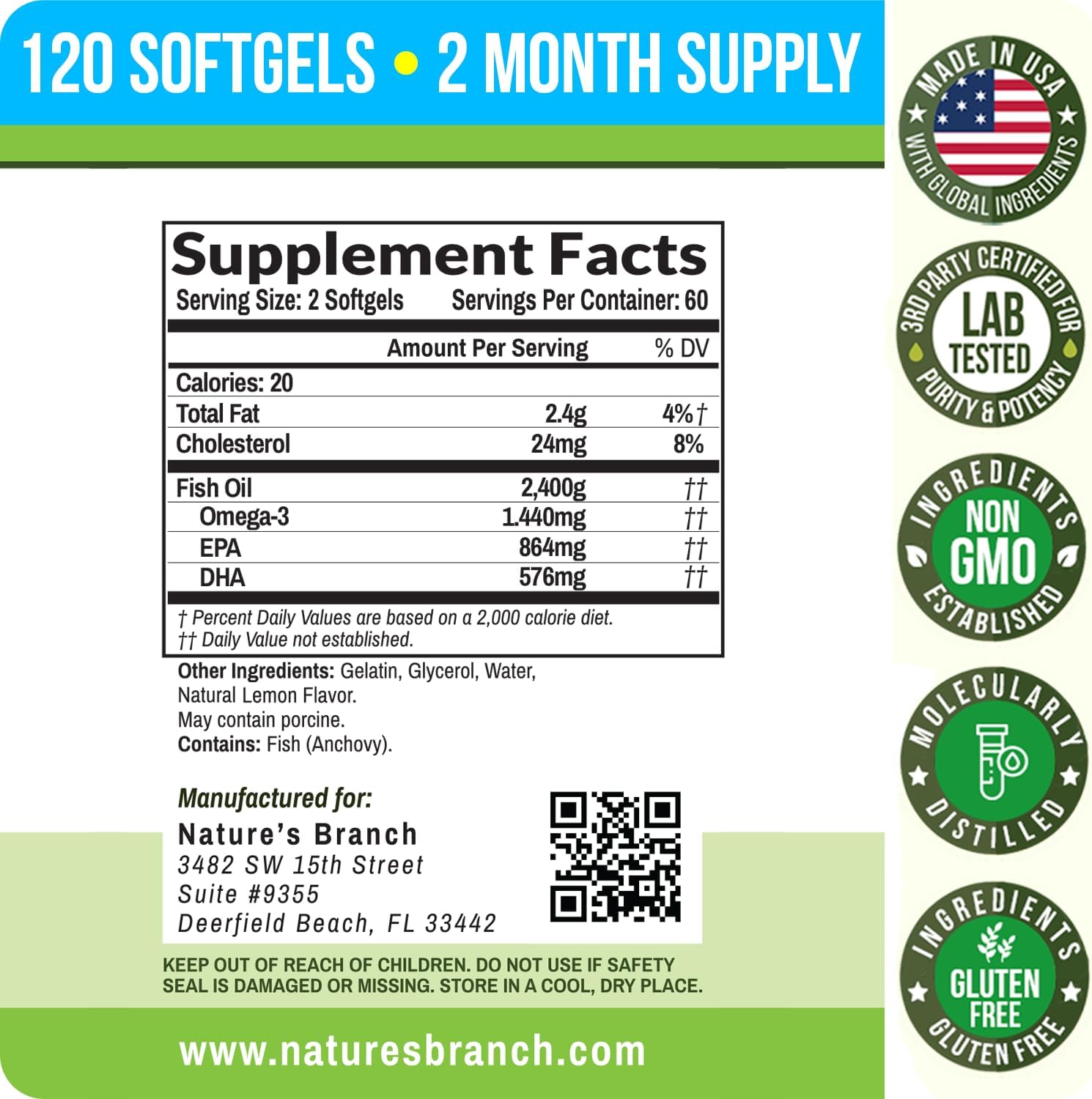 triple-strength-omega-3-fish-oil-pills---2400mg-120-capsules---lemon-flavor-high-potency-burpless---ultra-pure-liquid-softgels-for-brain-joints-eyes-hair-heart-health---natures-branch-best-6