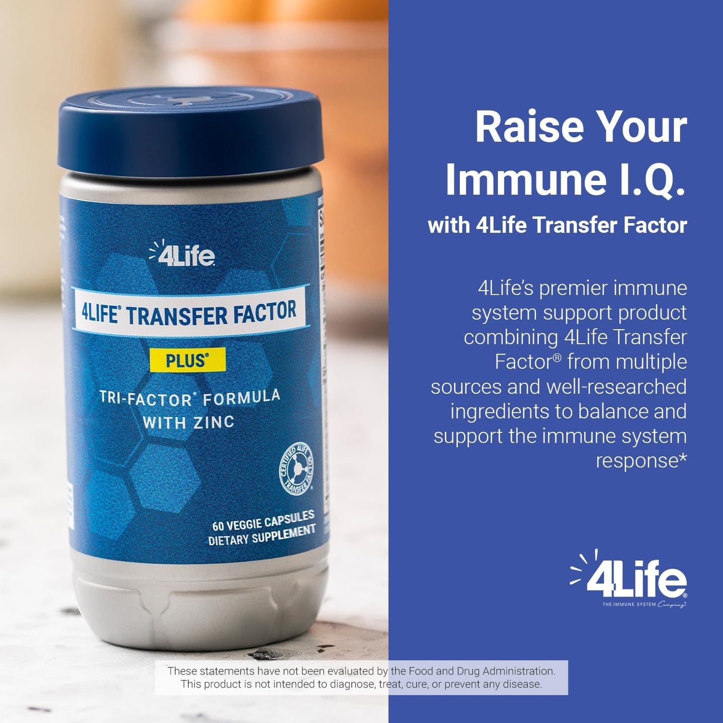 Transfer Factor Plus with Zinc, Super Mushroom Blend, Colostrum & Egg Yolk Extracts - 60 Capsules - Espot.com.au
