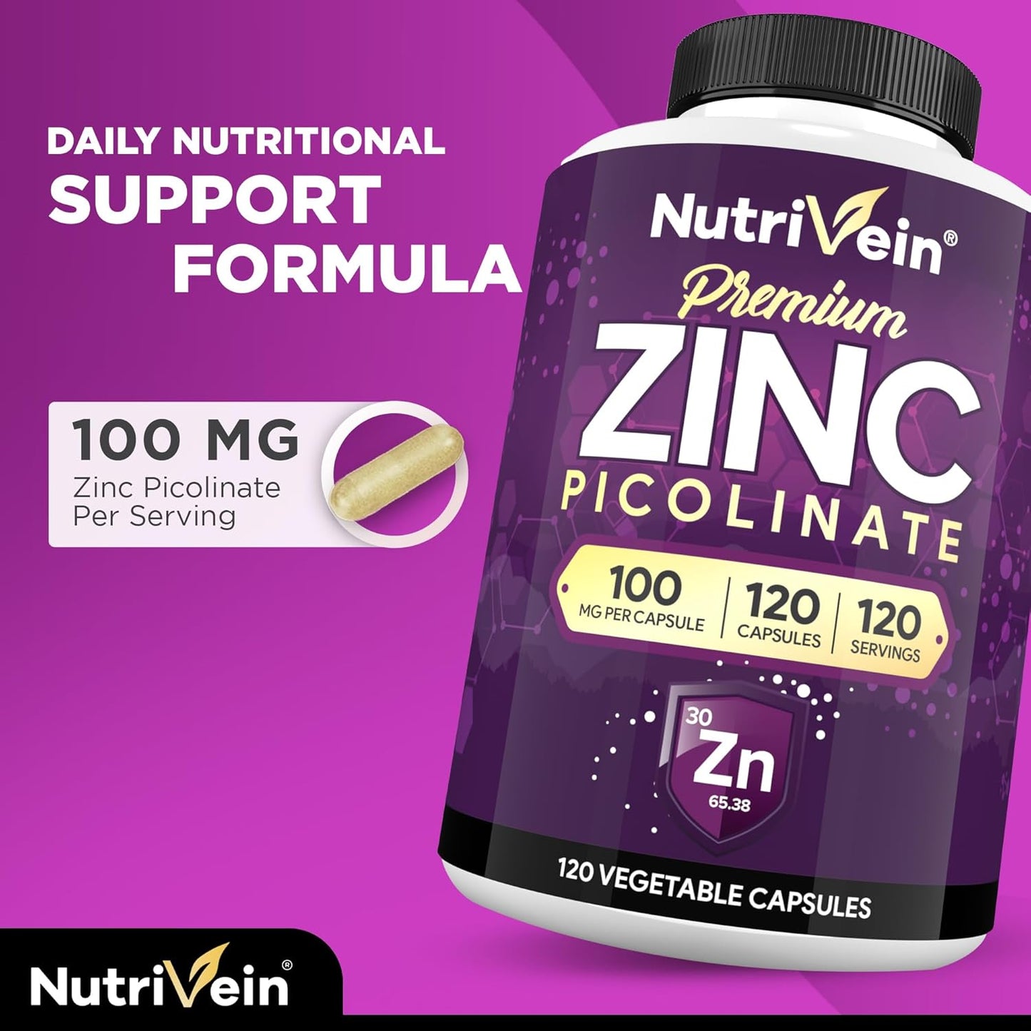 nutrivein-premium-zinc-picolinate-100mg-capsules---120-count---immunity-support-cellular-health---maximum-strength-bioavailable-supplement---essential-for-absorption-3