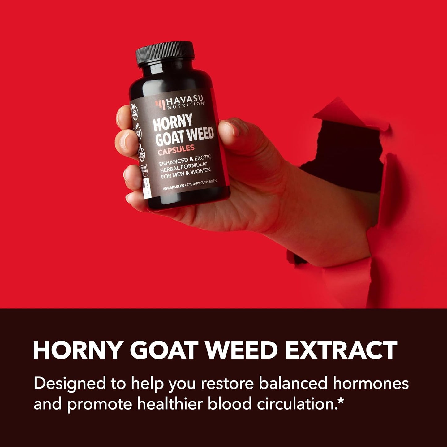 Extra Strength Horny Goat Weed Capsules for Men & Women - Boost Performance & Energy with Tongkat Ali, Muira Puama, Saw Palmetto - 2 Month Supply - Espot.com.au