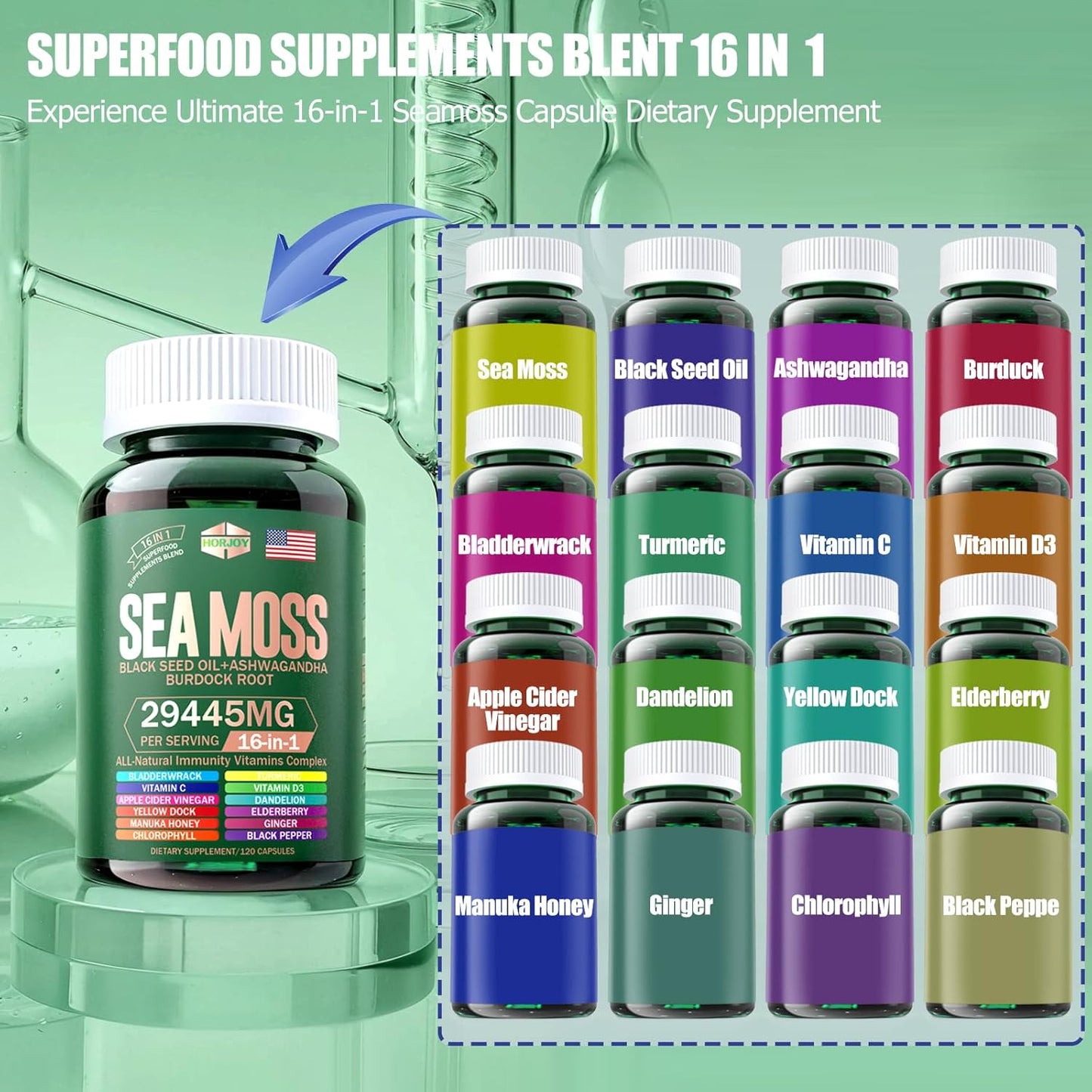 sea-moss-black-seed-oil-ashwagandha-turmeric-bladderwrack-burdock-vitamin-c-d3-elderberry-manuka-yellow-dock-iodine-chlorophyll-acv---60-day-supply---12000mg-6000mg-3000mg-1000mg-2000mg-3000mg---immune-support-7
