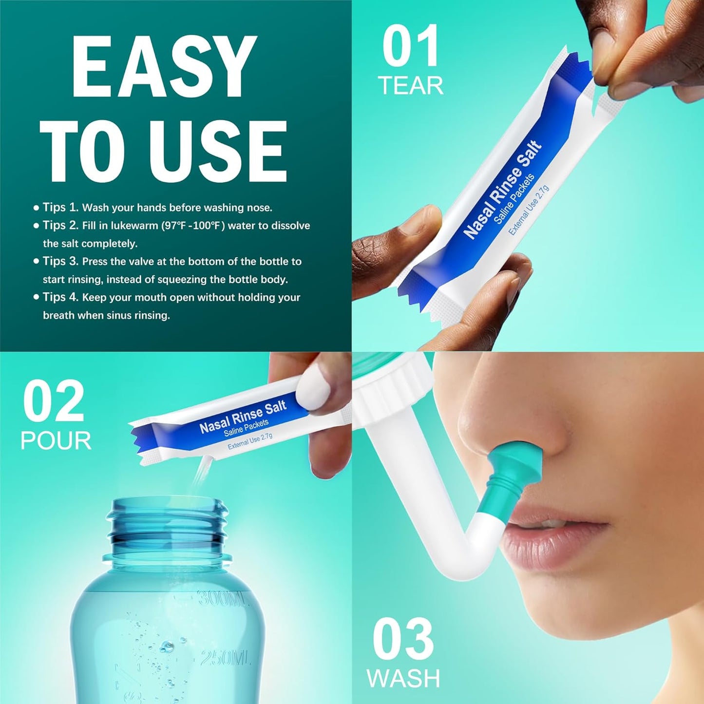 maoever-neti-pot-sinus-rinse-kit---300ml-nasal-wash-bottle-with-30-salt-packets---nose-cleaner-for-adults-kids---bpa-free---green-7