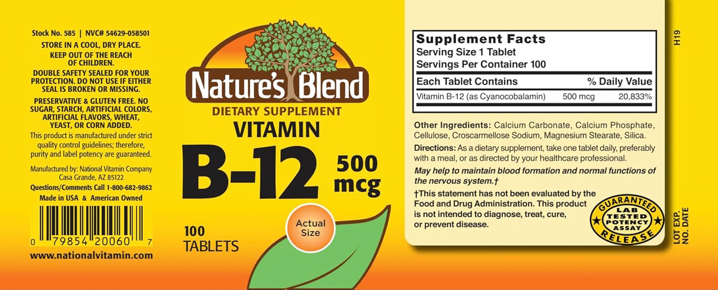 vitamin-b-12-500-mcg-tablets---natures-blend---pack-of-100-2