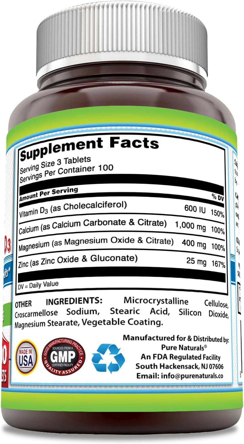 pure-naturals-calcium-magnesium-zinc-vitamin-d3-supplement---300-tablets-non-gmo-gluten-free---1000mg-calcium-400mg-magnesium-25mg-zinc-600-iu-vitamin-d3-2