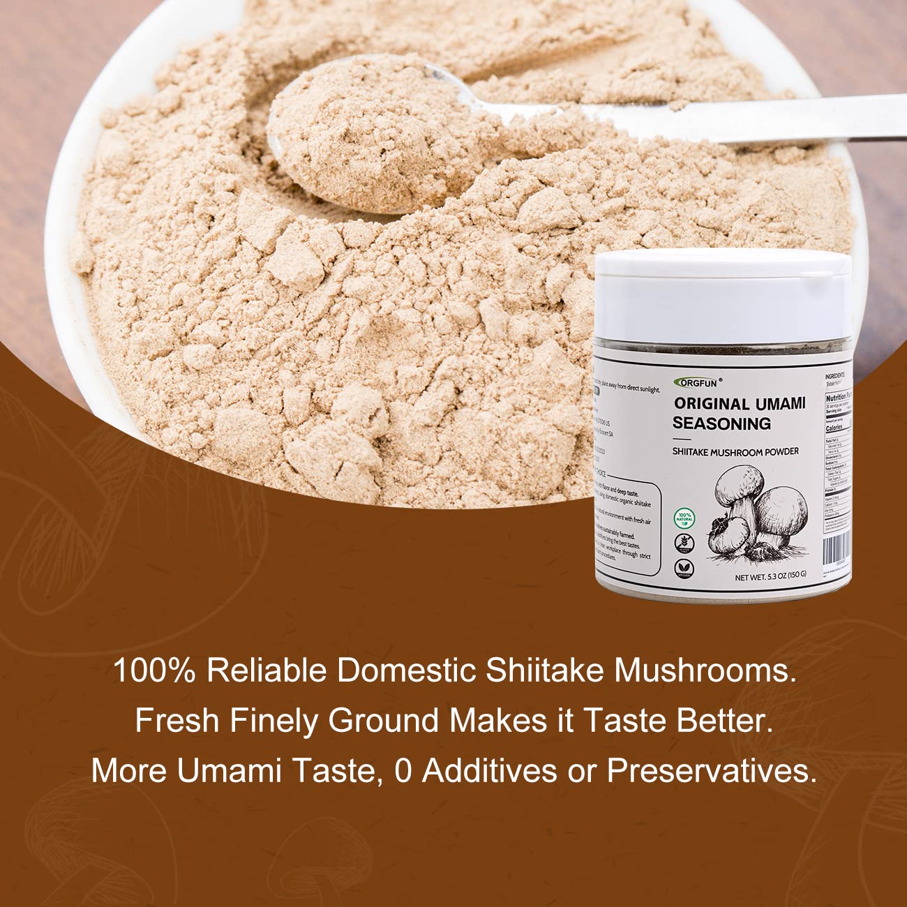 Organic Umami Seasoning with Shiitake Mushroom Powder for Cooking - 5.3 Oz - Espot.com.au