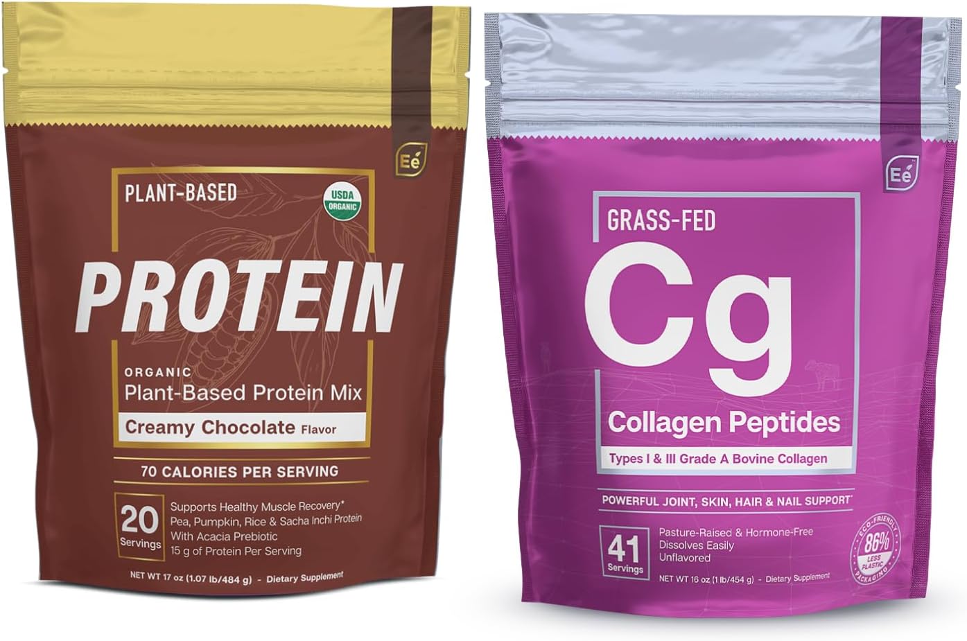 creamy-chocolate-hydrolyzed-collagen-peptides-organic-pea-protein-powder-for-joint-skin-hair-nails---plant-based-vegan-blend-with-low-carb-support-1
