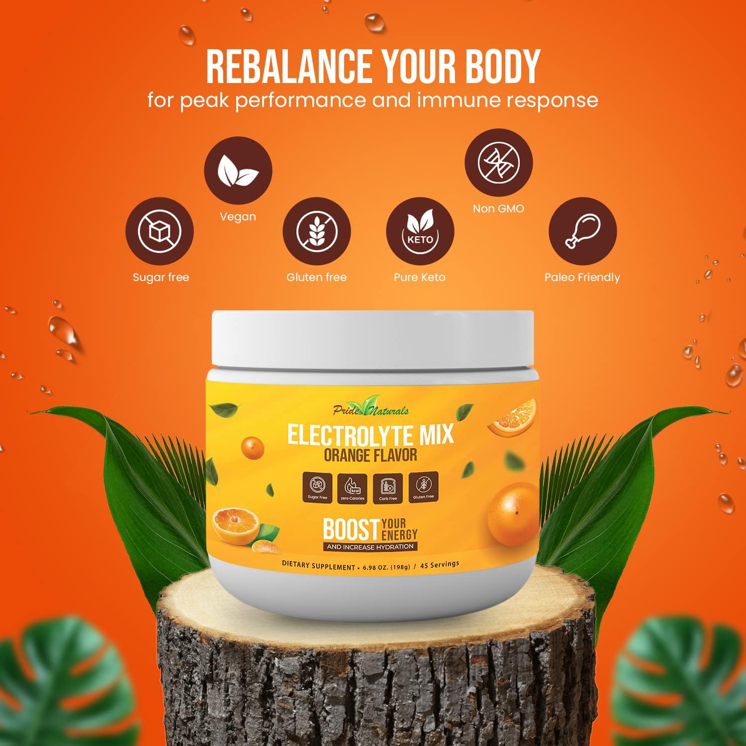 pride-naturals-inc-electrolyte-powder---sugar-free-orange-workout-recovery-hydration-drink-gluten-free-vegan-keto-paleo-beverage-with-immune-boosting-vitamins---198g-7