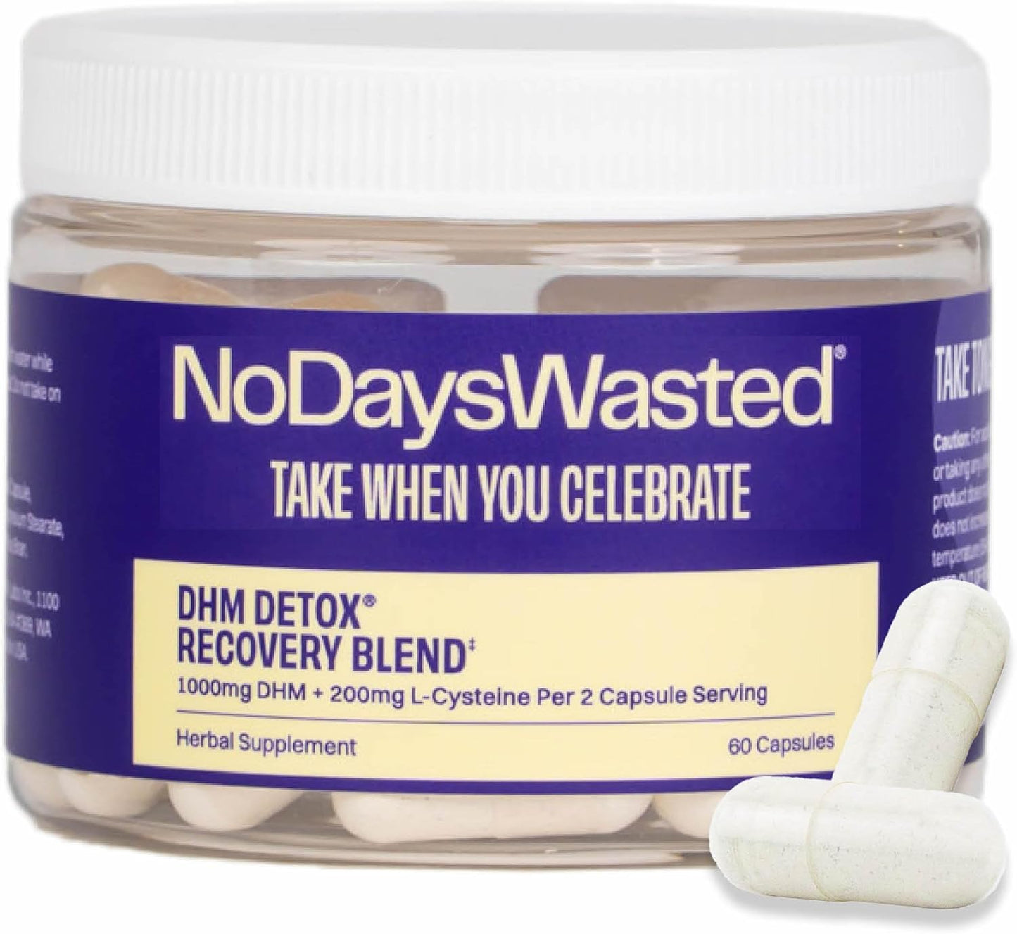 DHM Detox Capsules for Next Day Recovery - 60 Capsules (30 Servings) - Evening Use Jar - Espot.com.au