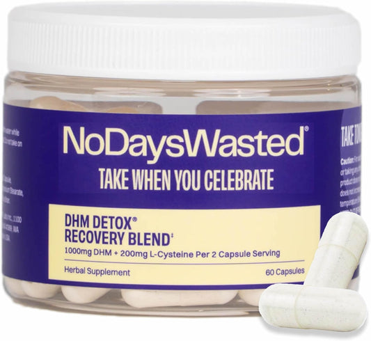 DHM Detox Capsules for Next Day Recovery - 60 Capsules (30 Servings) - Evening Use Jar - Espot.com.au
