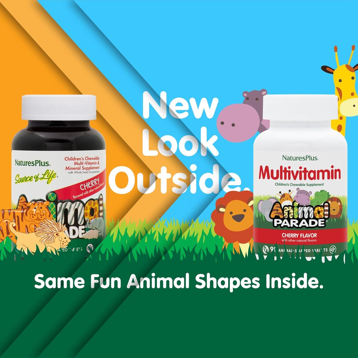 natures-plus-animal-parade-cherry-multivitamin-childrens-chewables---90-animal-shaped-tablets---promotes-health-well-being---vegetarian-gluten-free---45-servings-2
