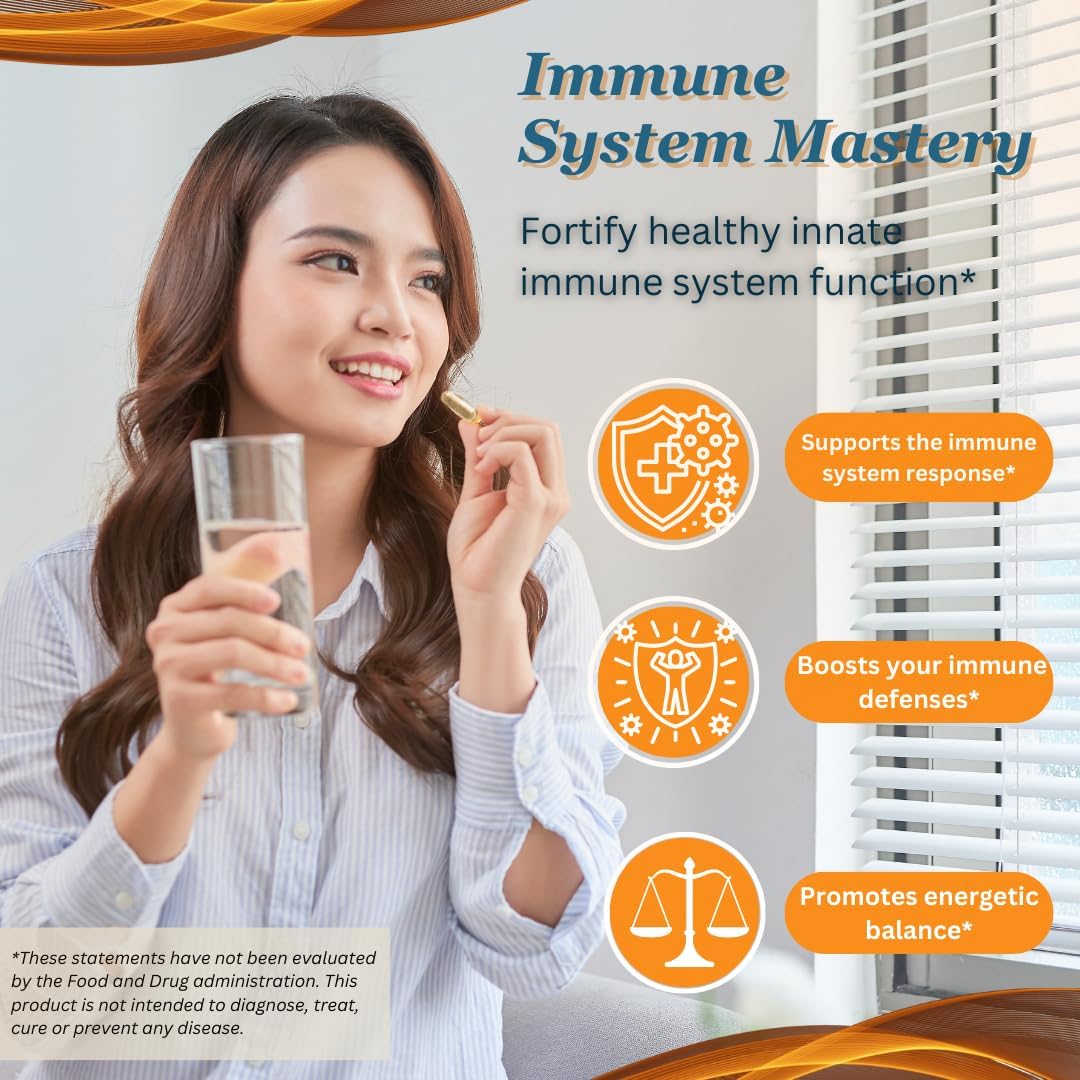 Transfer Factor Multi Immune Capsules - Natural Immune Support Supplement with Cow Colostrum, Egg Yolk, and Mushroom Blend - Espot.com.au