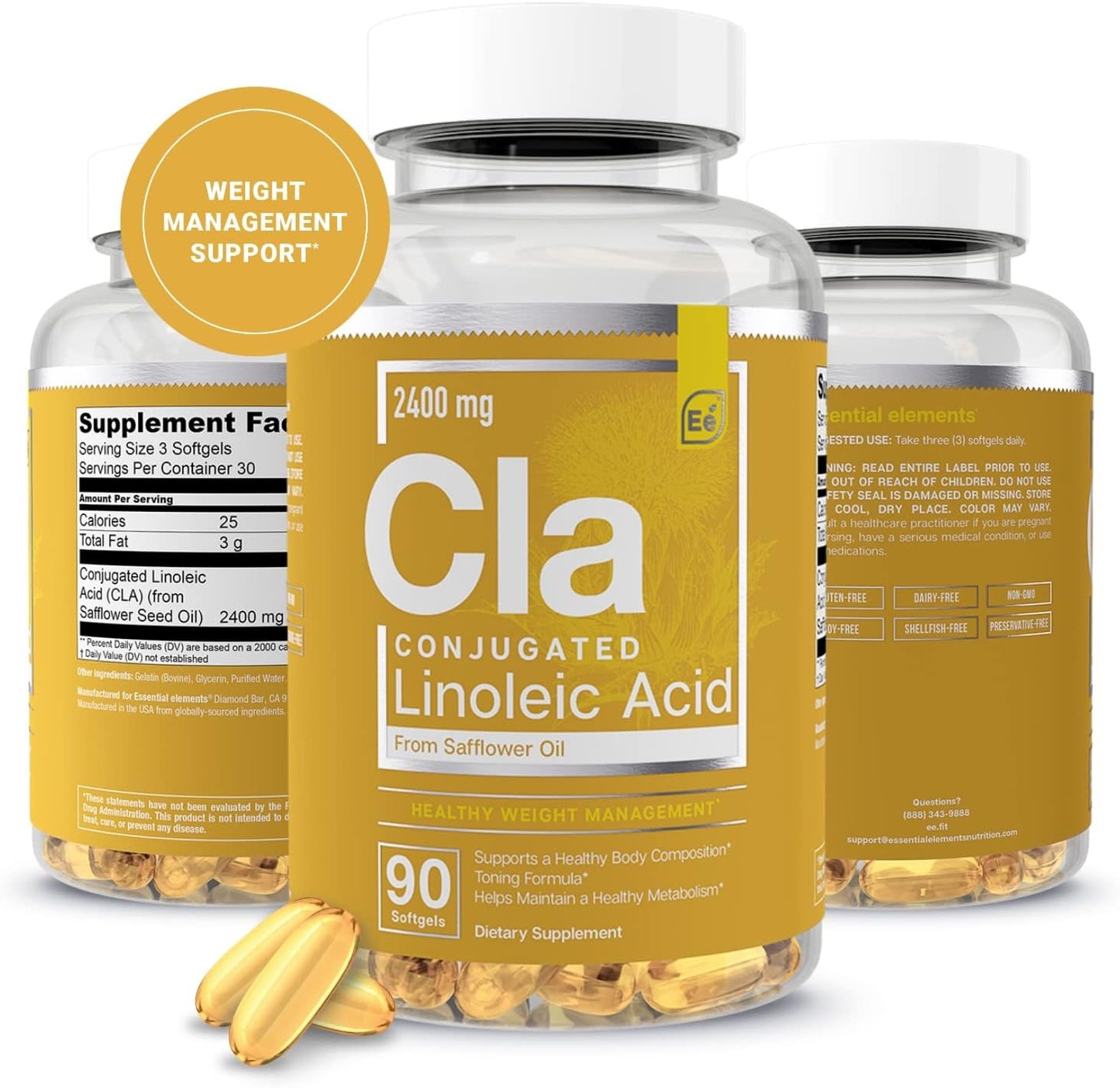 2400mg-cla-softgels-with-safflower-oil---conjugated-linoleic-acid-supplement-by-essential-elements-90-count-1