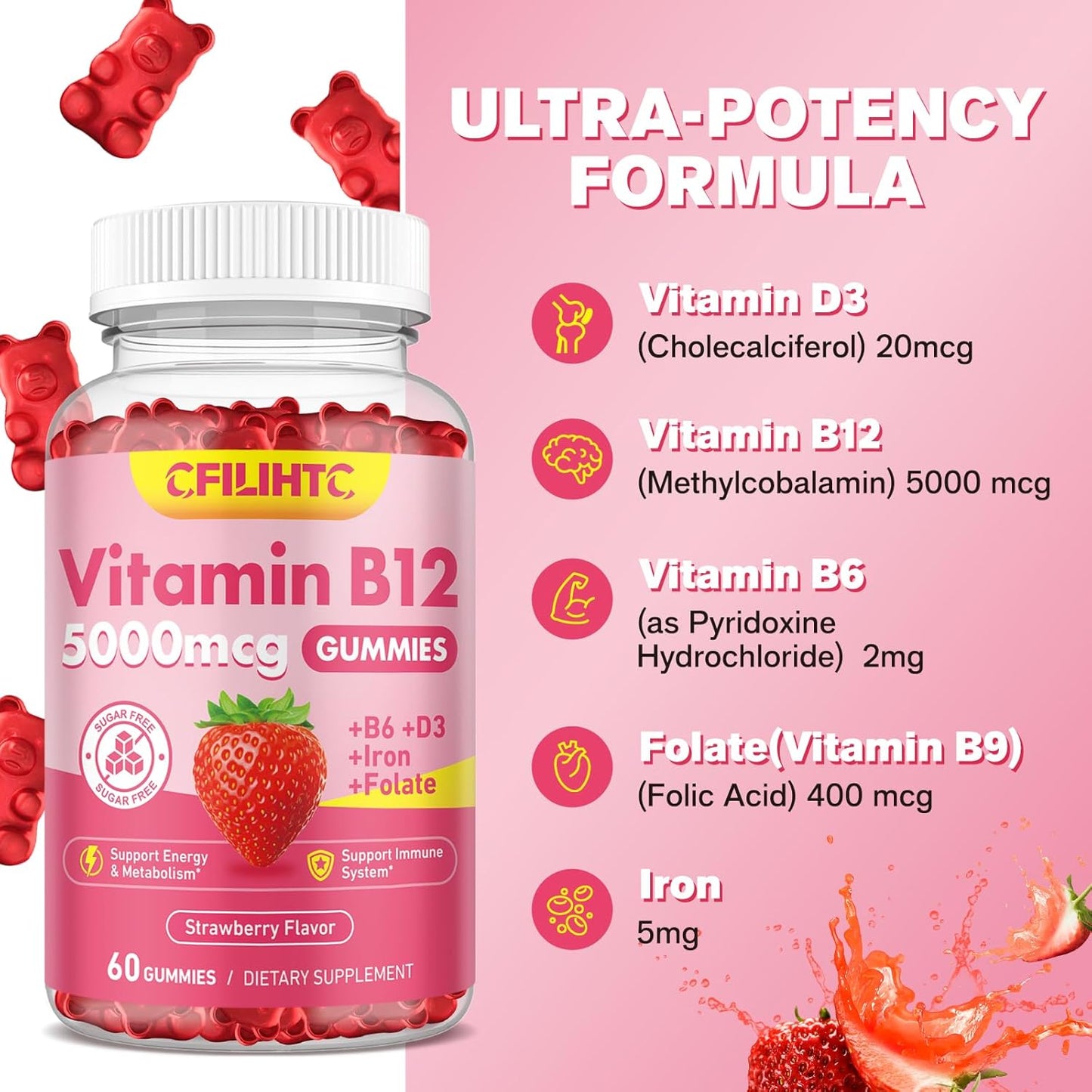5000mcg-methyl-b12-gummies-with-vitamin-b6-d3-iron-folate-for-adults---energy-metabolism-boost-mood-support-immune-nervous-system---sugar-free-strawberry-gummies-for-women-men-5