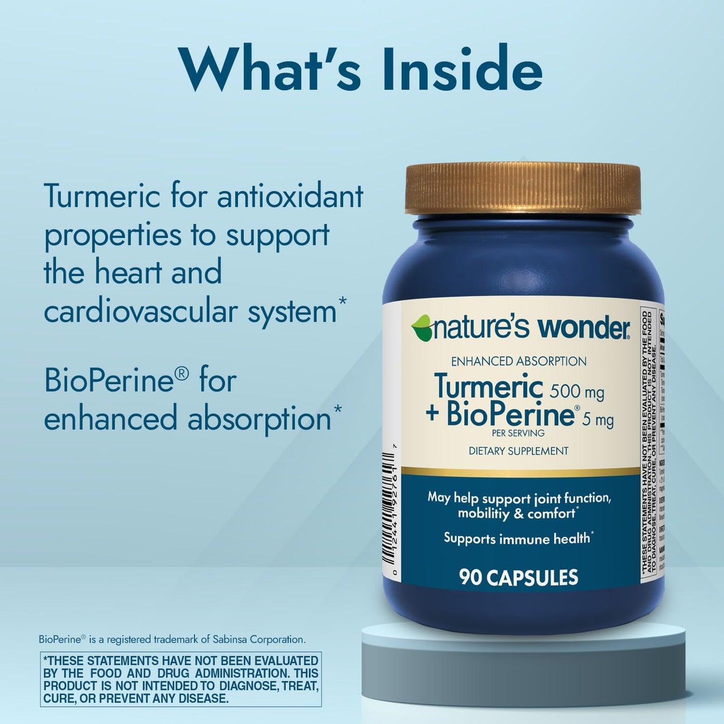 Turmeric Supplement with BioPerine for Joint Function & Mobility - Enhanced Absorption Turmeric Complex, 500 mg with BioPerine 5 mg, 90 Vegetarian Capsules - Espot.com.au