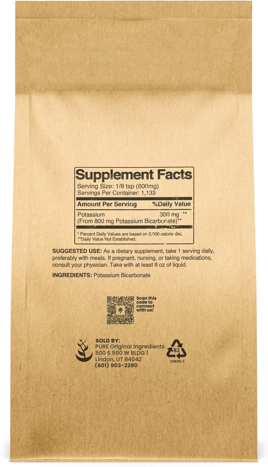 2 lb Potassium Bicarbonate - Pure Original Ingredients for Natural Electrolyte & Leavening - Food Safe - Espot.com.au