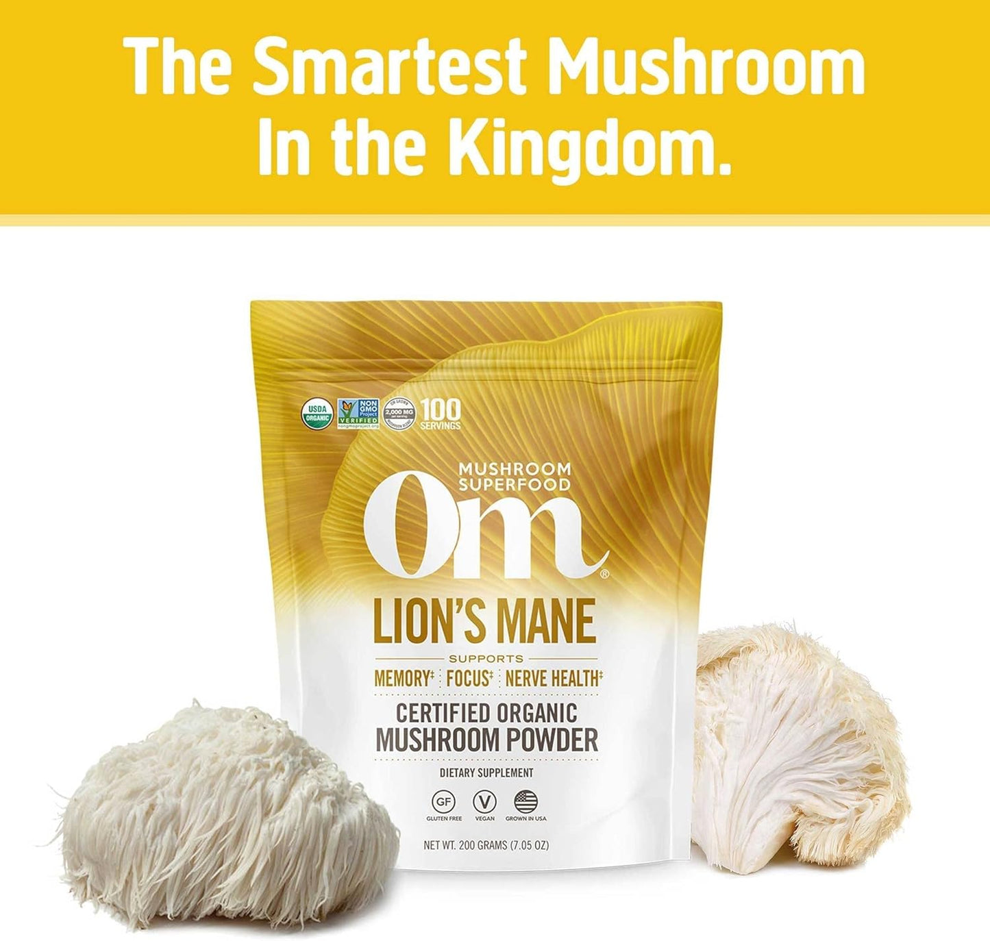 Organic Lion's Mane & Reishi Mushroom Powder Bundle - 7.05oz, 200 Servings - Espot.com.au