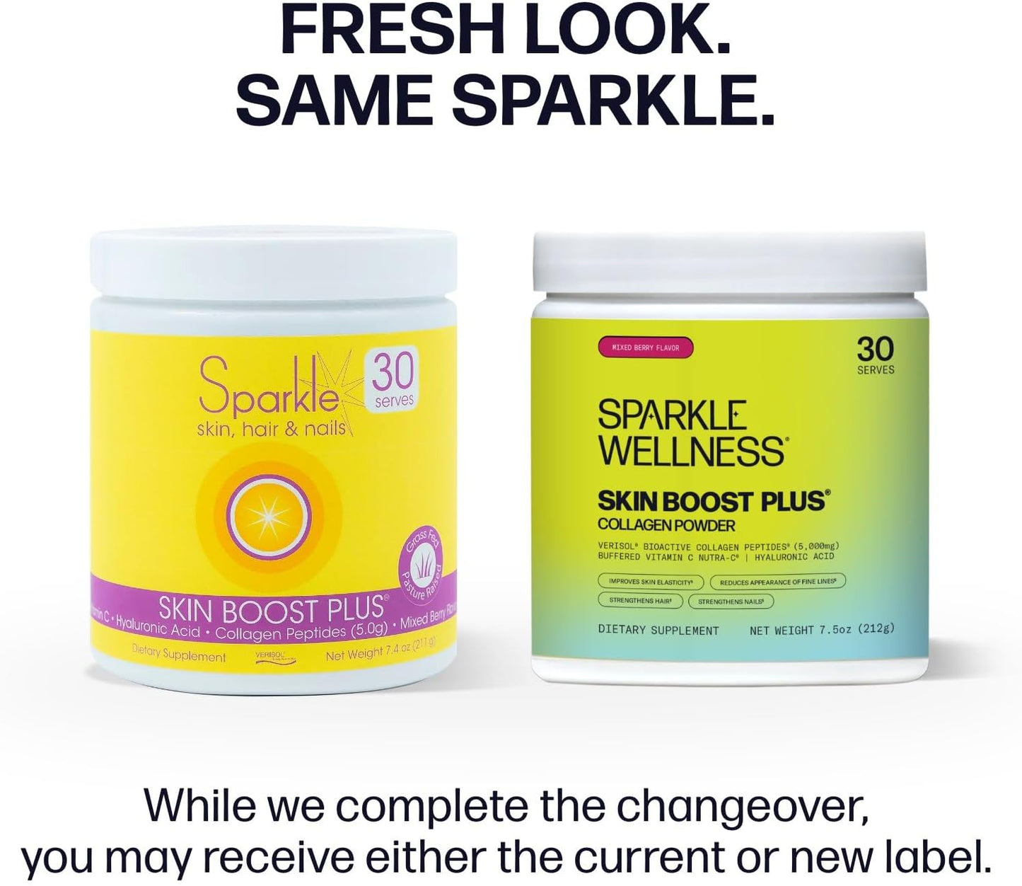 Mixed Berry Sparkle Collagen Powder Supplement with VERISOL Peptides & Vitamin C | Skin Boost Plus for Improved Elasticity | 30 Servings - Espot.com.au