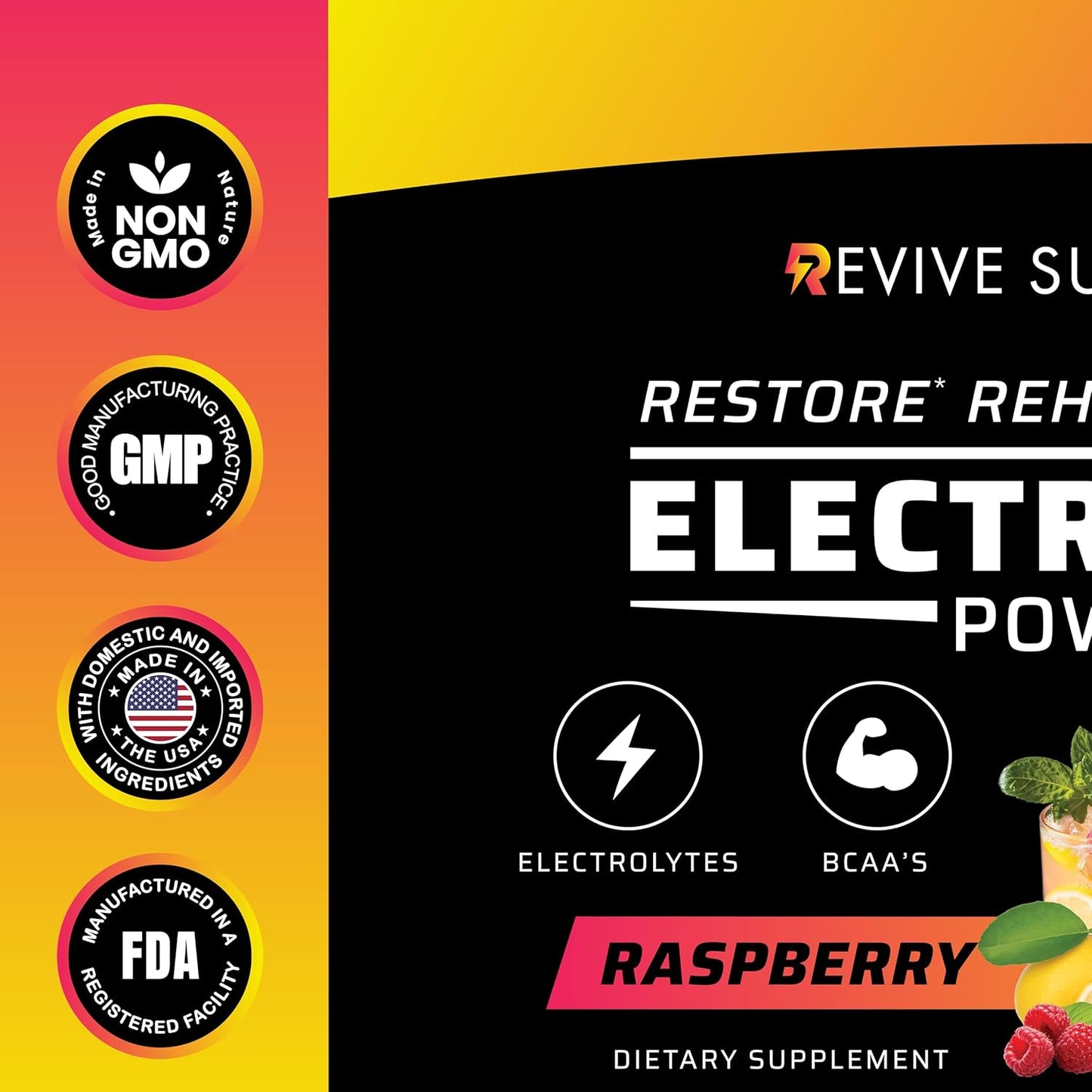 Revive Supplements Keto Boost Electrolyte Powder with BCAAs for Ultimate Hydration - Natural Flavors, Zero Sugar - Boost Energy, Recovery & Performance - 30 Servings - Espot.com.au