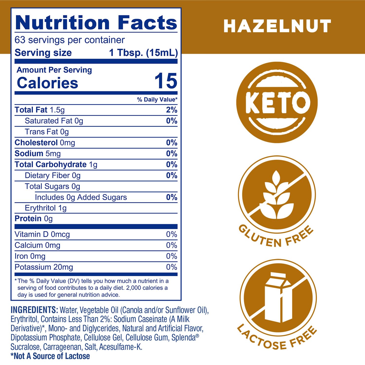 6-Pack SPLENDA Sugar-Free Hazelnut Coffee Creamer - 32 Fl Oz Bottles - Espot.com.au