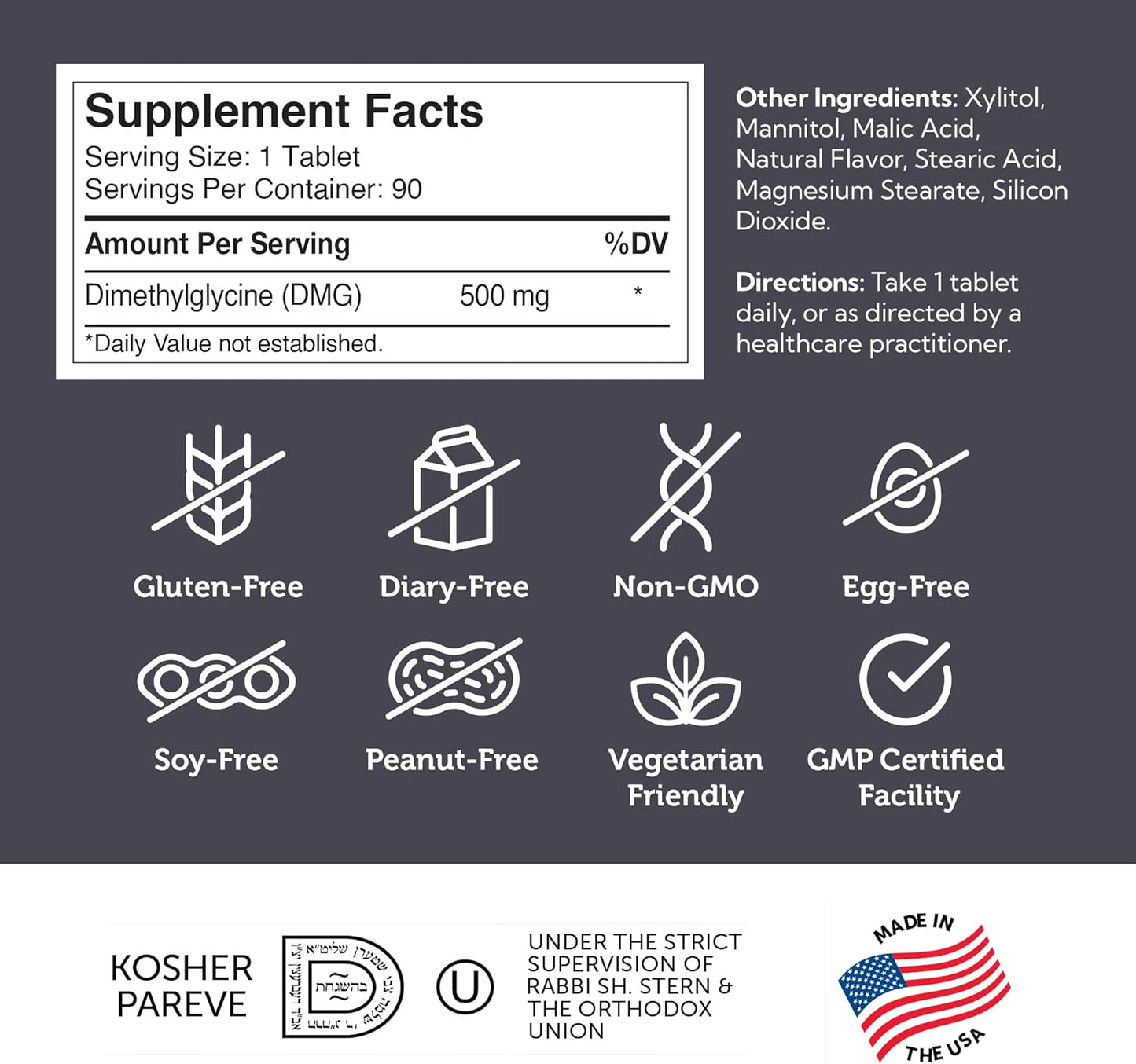 zahler-dmg-supplement-500mg---boost-endurance-immune-system-with-amino-acid-glycine---nootropic-brain-support---kosher-tablets---90-count-5