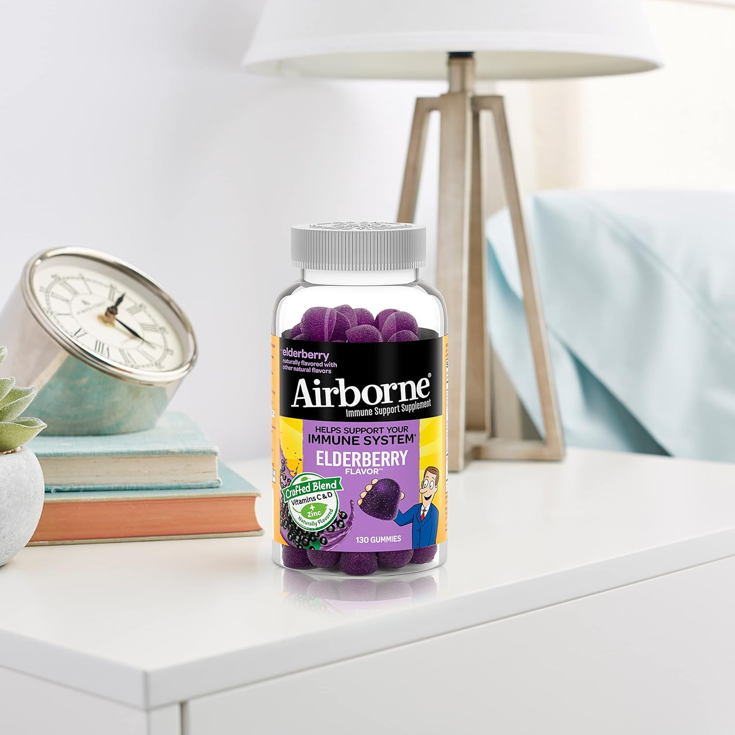 Children's Immune Support Gummies with Elderberry, Zinc, Vitamin C, D & E - 130 Elderberry Flavored Gummies - Espot.com.au