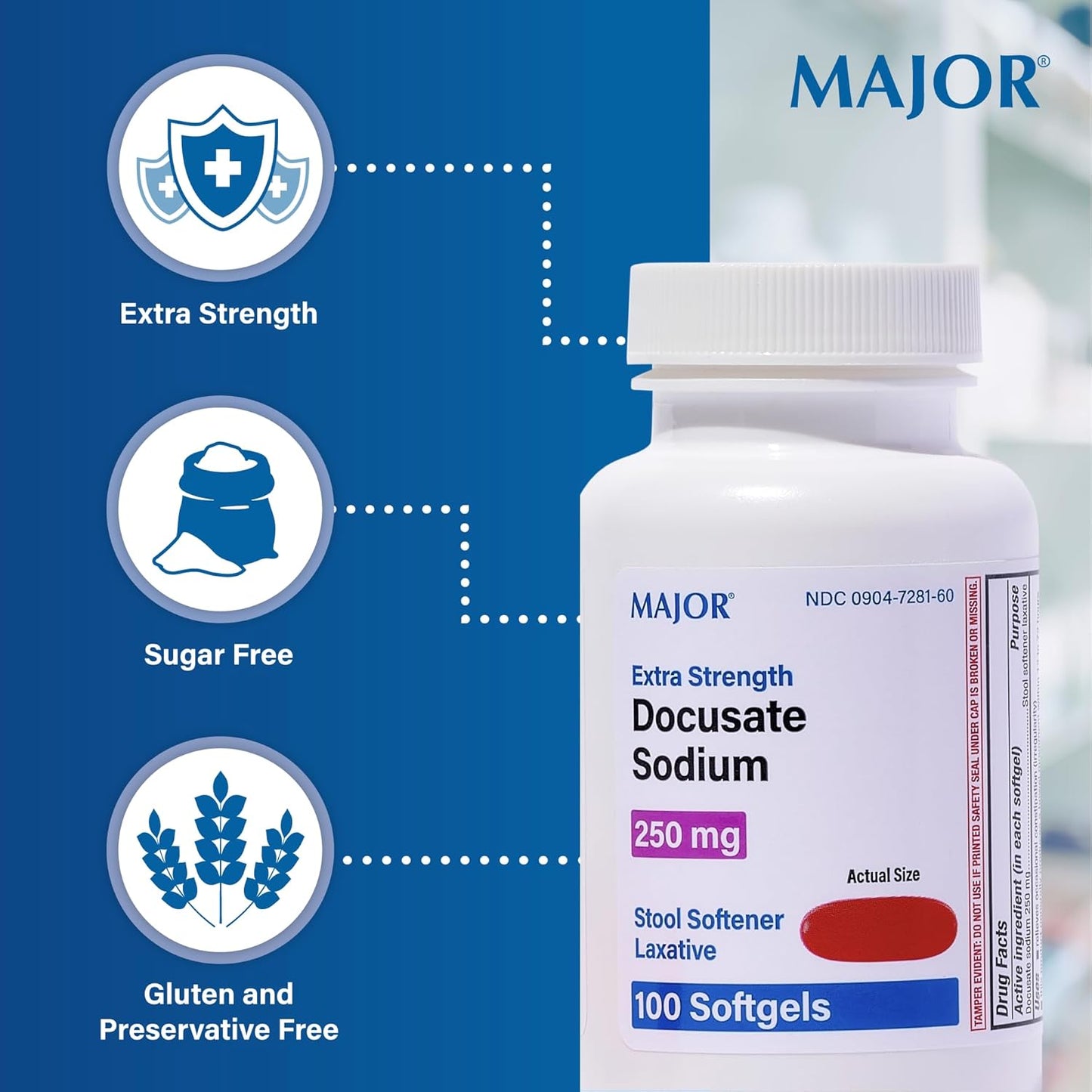 4-pack-docusate-sodium-250mg-softgels-for-constipation-relief---gentle-laxative-stool-softener-by-major---100-count-4