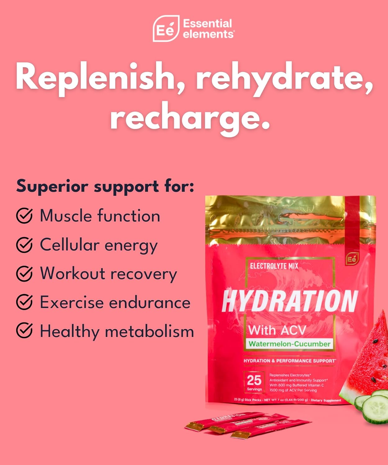 hydration-powder-packets-watermelon-cucumber-flavor---sugar-free-electrolytes-with-acv-vitamin-c---25-stick-packs-electrolytes-powder-for-hydration-drink-2