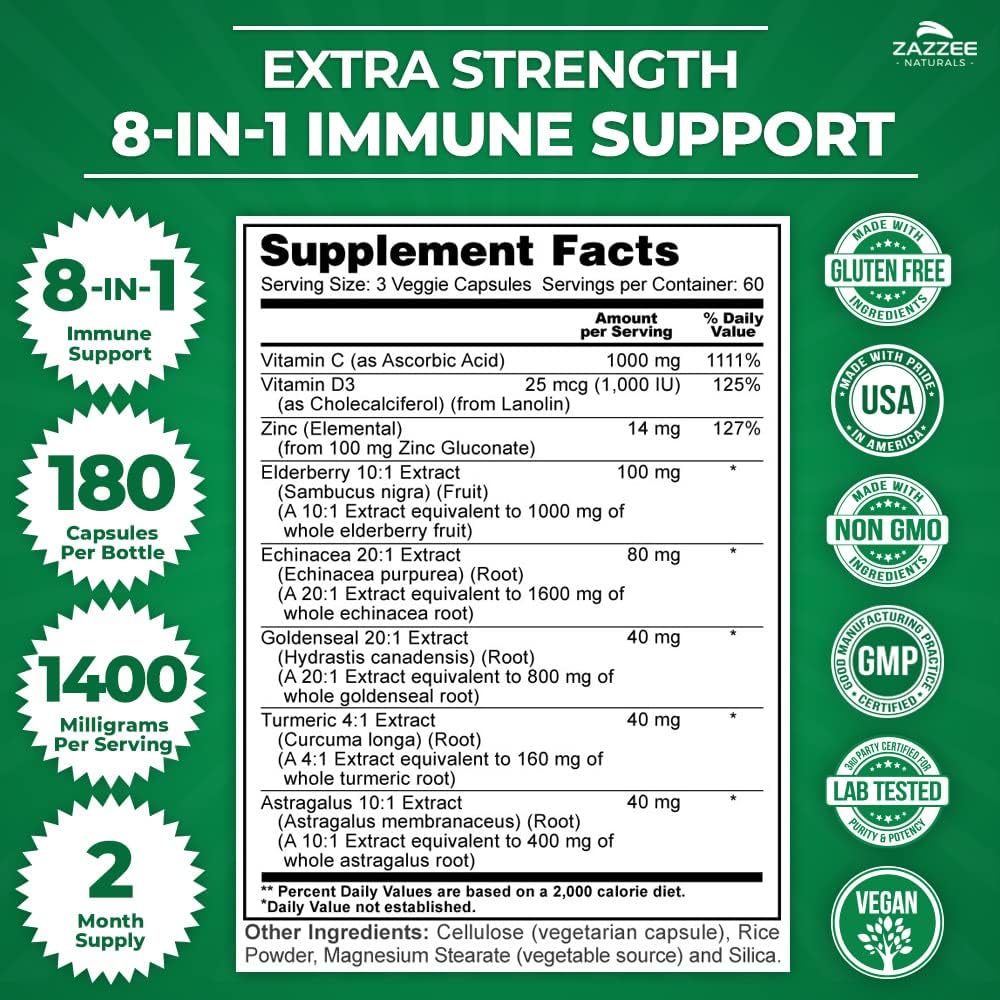 Zazzee Artemisinin Capsules with Extra Strength 8-in-1 Immune Support Formula - Espot.com.au
