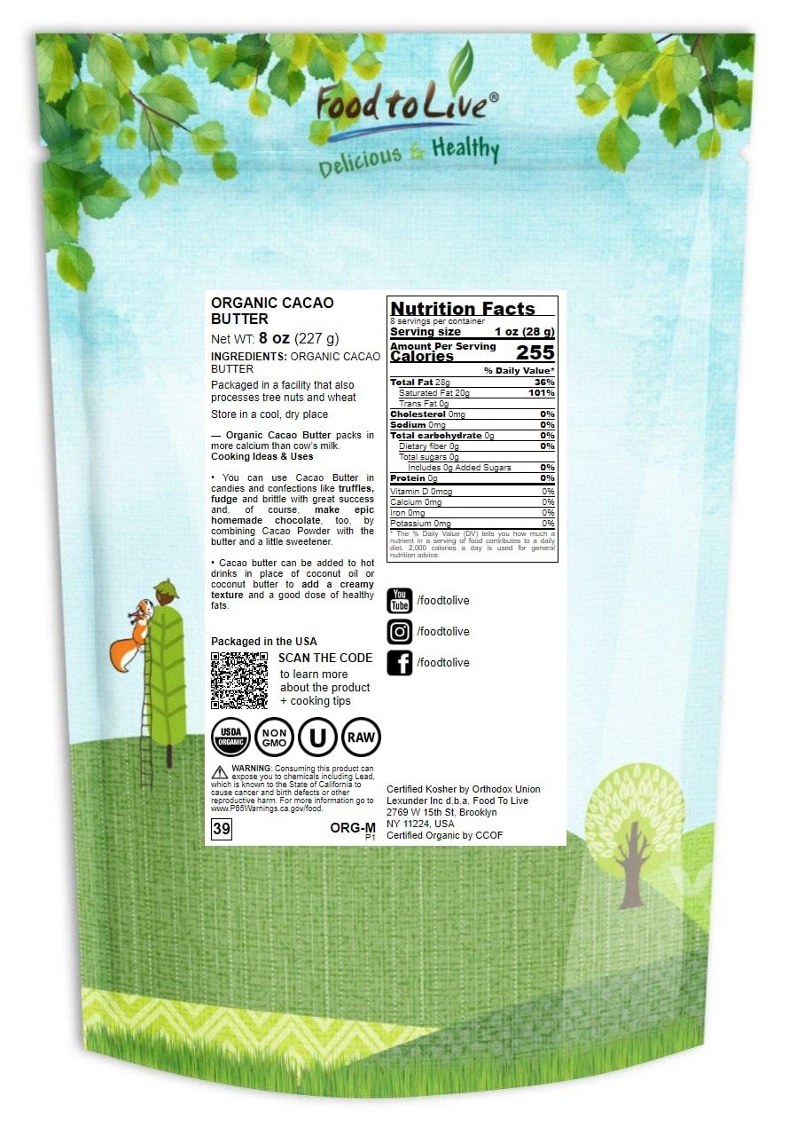 organic-cacao-butter-wafers---8-oz-non-gmo-raw-unrefined-keto-vegan-superfood---cold-pressed-for-cooking-baking---sirtfood-2