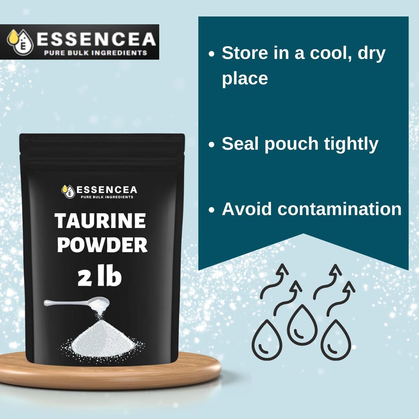 Premium Quality Essencea Taurine Powder - 2lb Pure Bulk Ingredients - 100% Taurine Powder - High-Quality Supplement (32 Ounces) - Espot.com.au